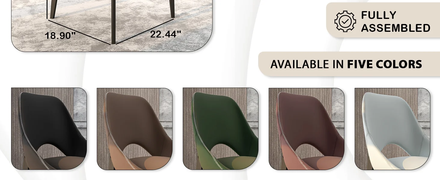Amalfi Collection Fabric Modern Dining Chair in Light Brown - Set of 4