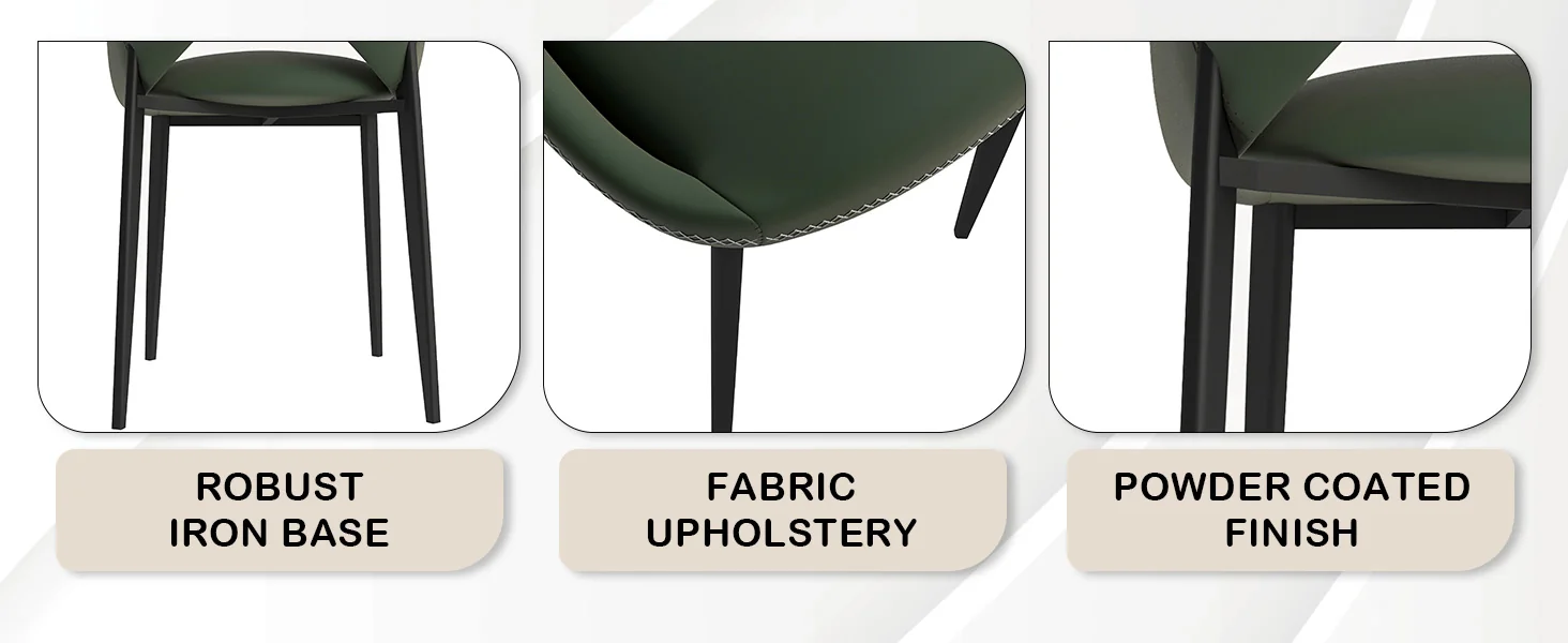 Amalfi Collection Modern Fabric Dining Chair in Olive Green