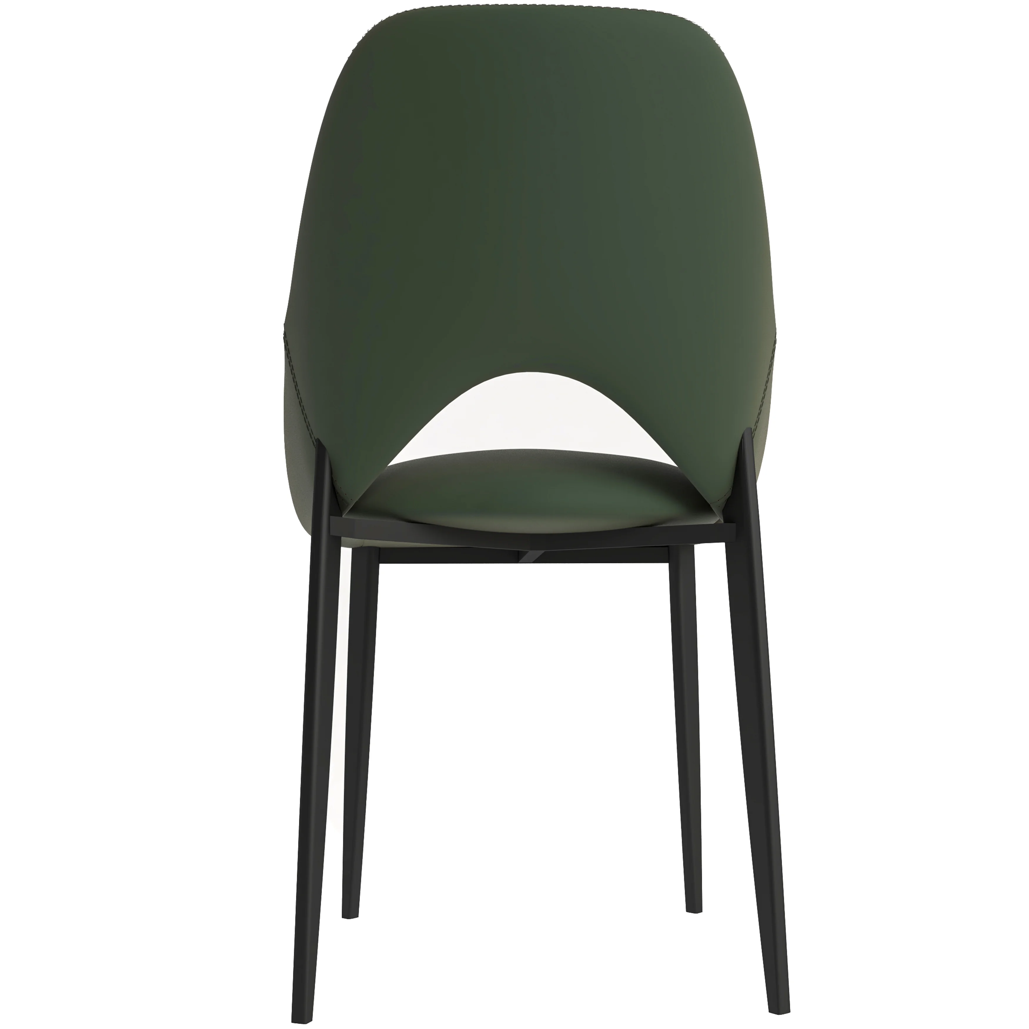 Amalfi Collection Modern Fabric Dining Chair in Olive Green - Set of 2