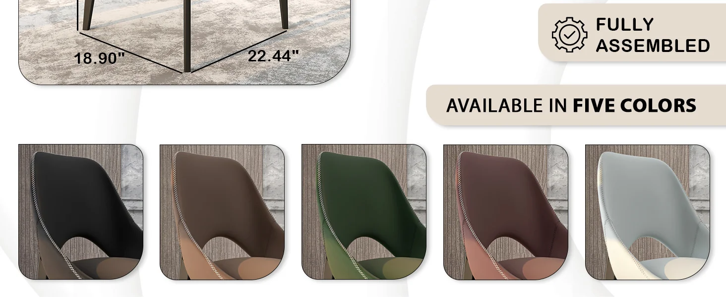 Amalfi Collection Modern Fabric Dining Chair in Olive Green - Set of 2