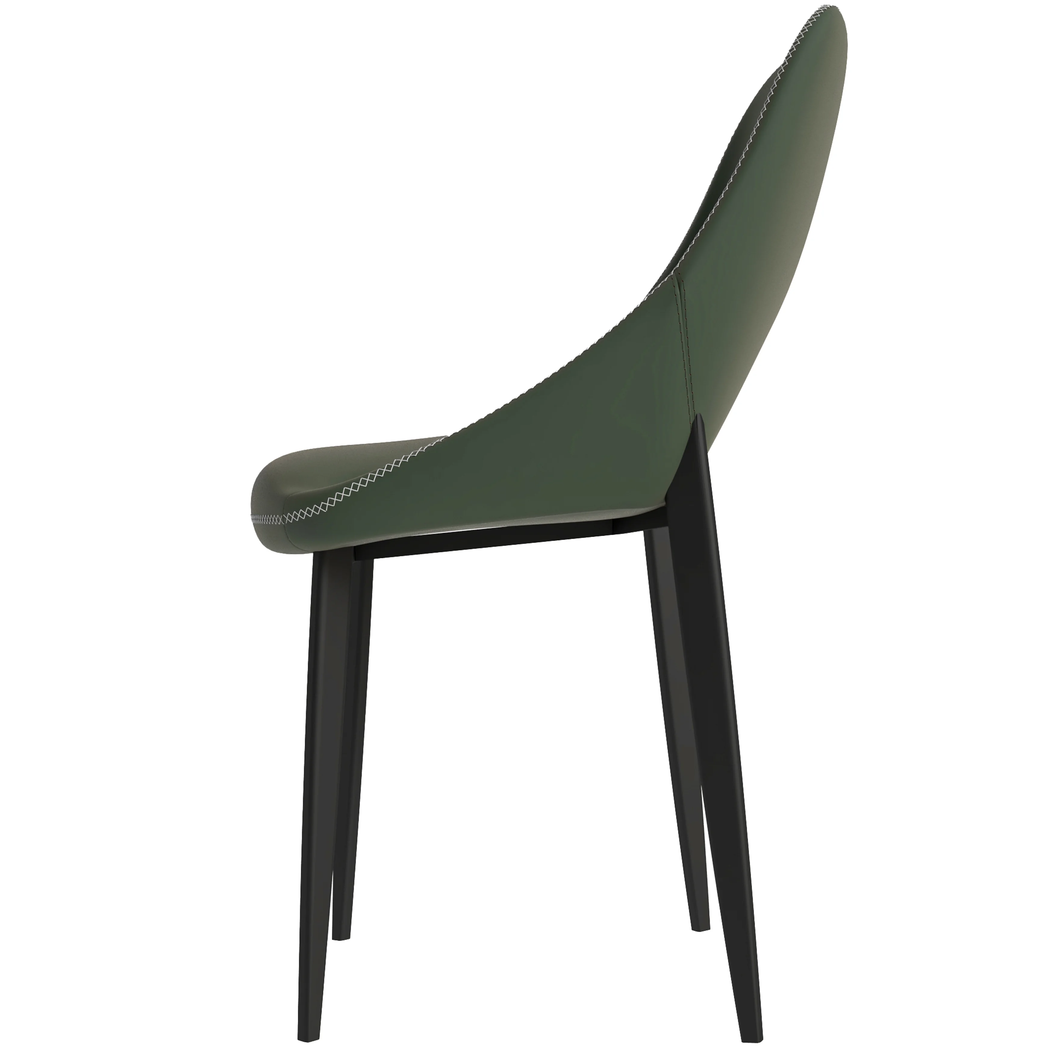 Amalfi Collection Modern Fabric Dining Chair in Olive Green - Set of 2