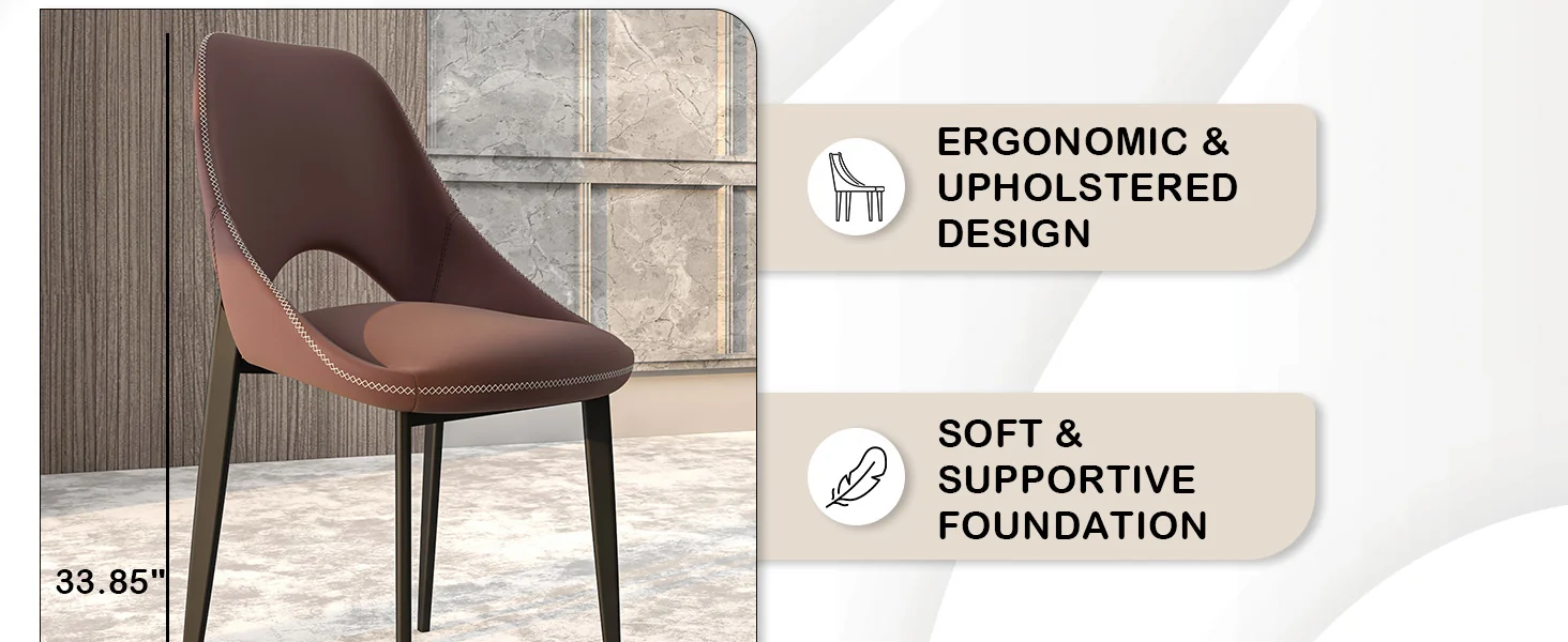 Amalfi Collection Fabric Modern Dining Chair in Plum Purple