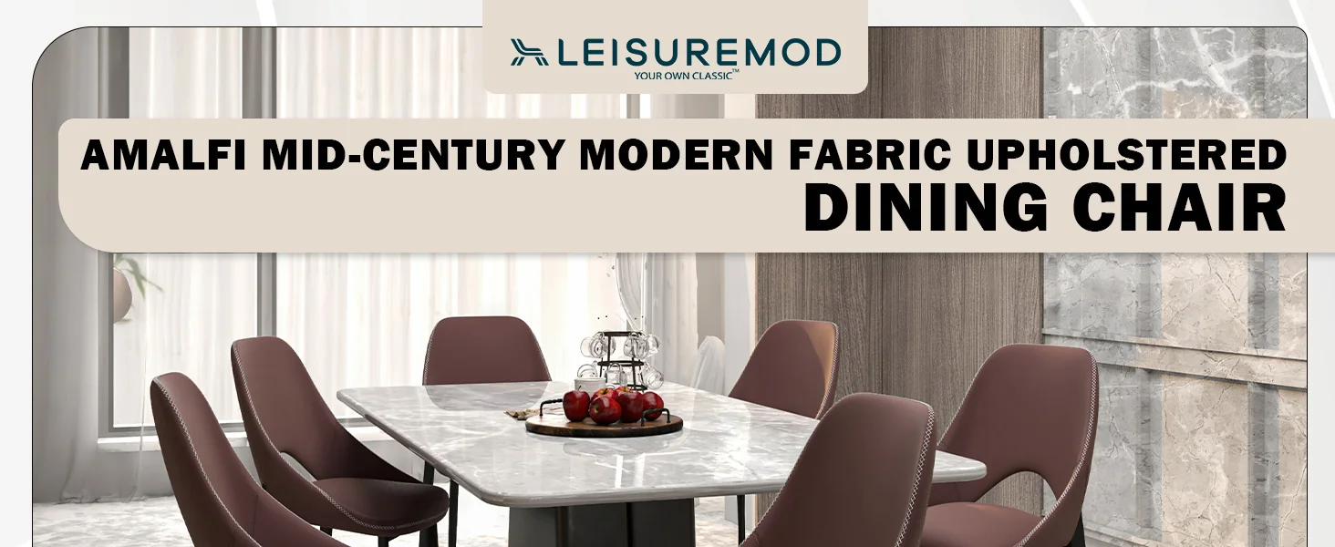 Amalfi Collection Fabric Modern Dining Chair in Plum Purple