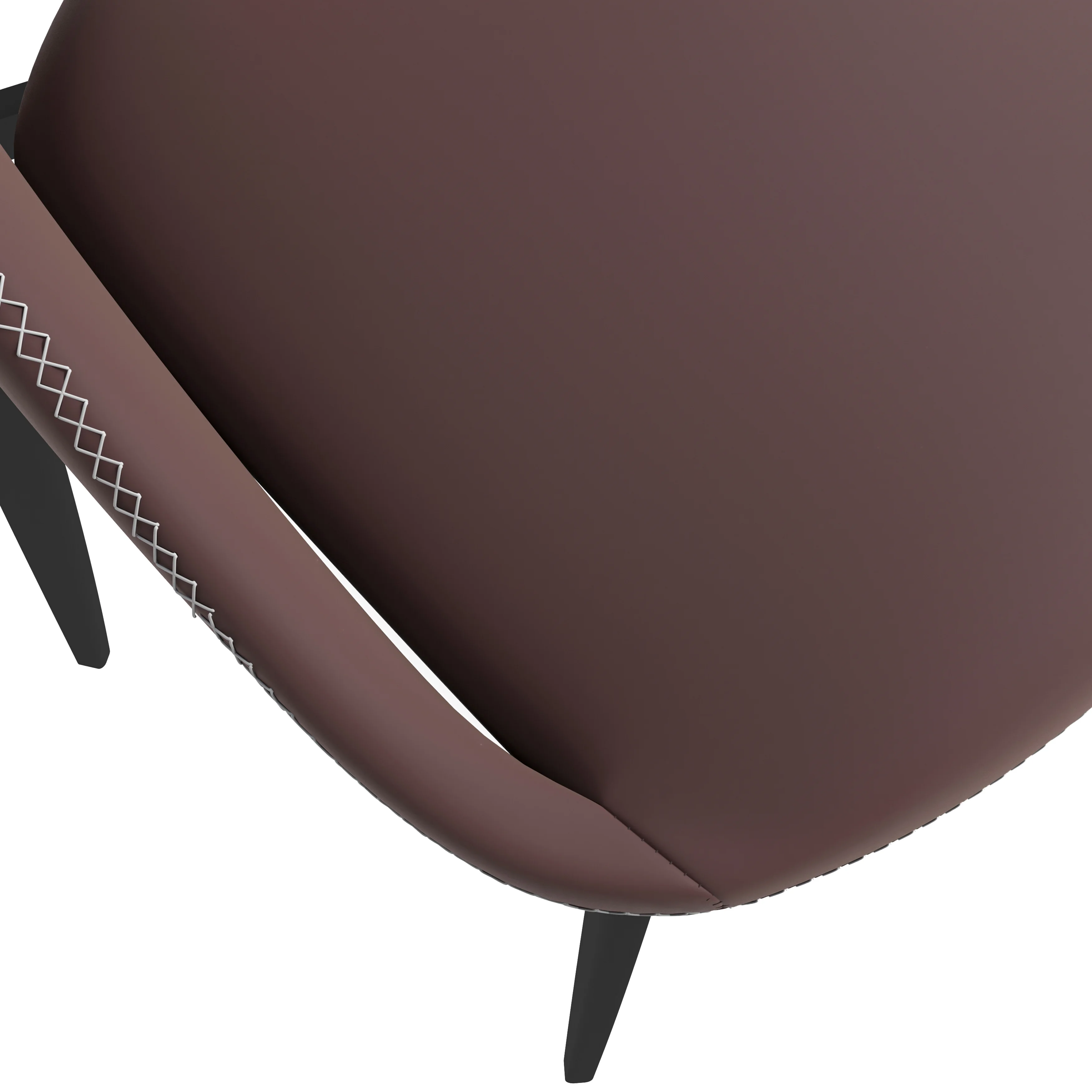 Amalfi Collection Fabric Modern Dining Chair in Plum Purple - Set of 2