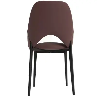 Amalfi Collection Fabric Modern Dining Chair in Plum Purple - Set of 4