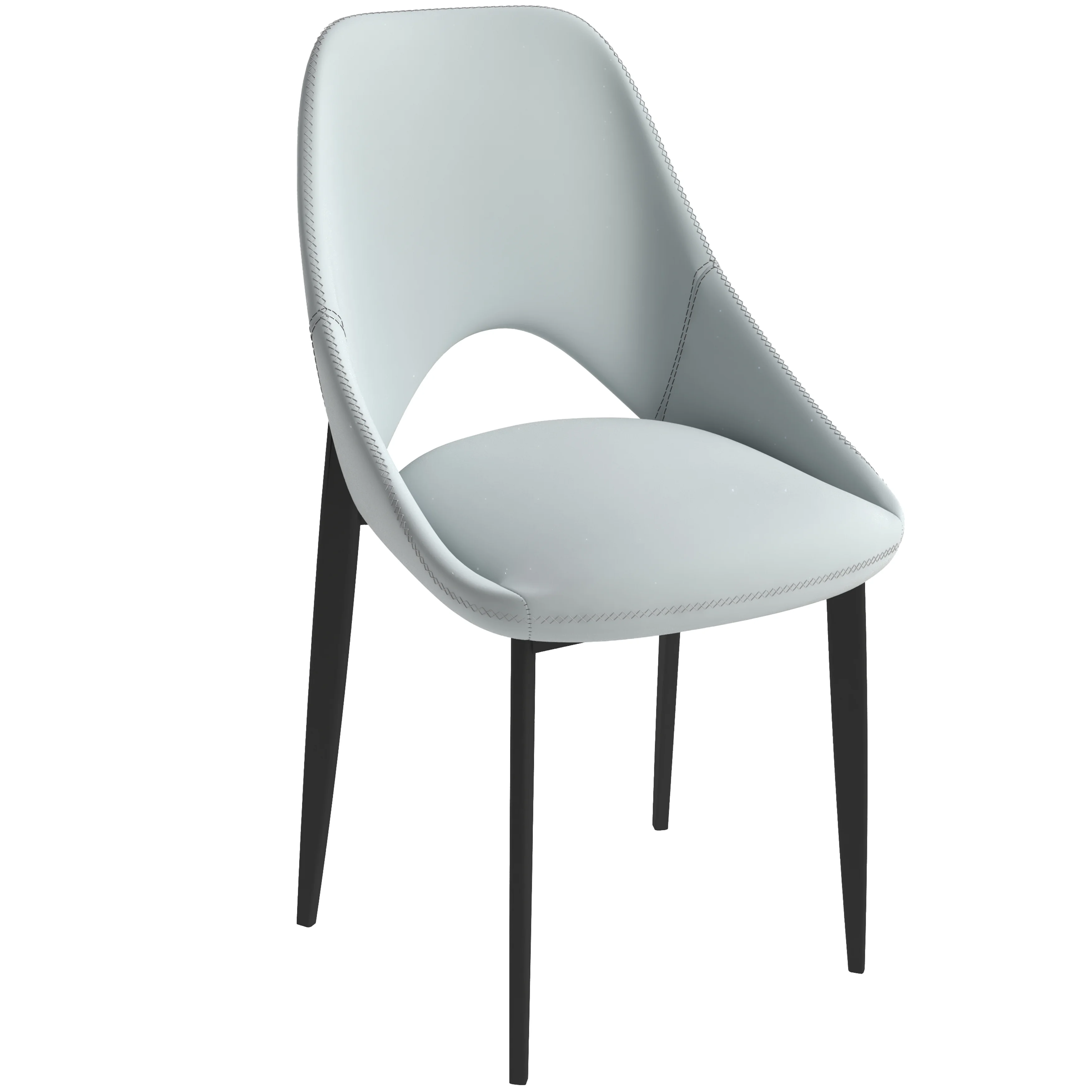 Amalfi Collection Modern Fabric Dining Chair in Coconut White