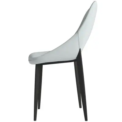 Amalfi Collection Modern Fabric Dining Chair in Coconut White