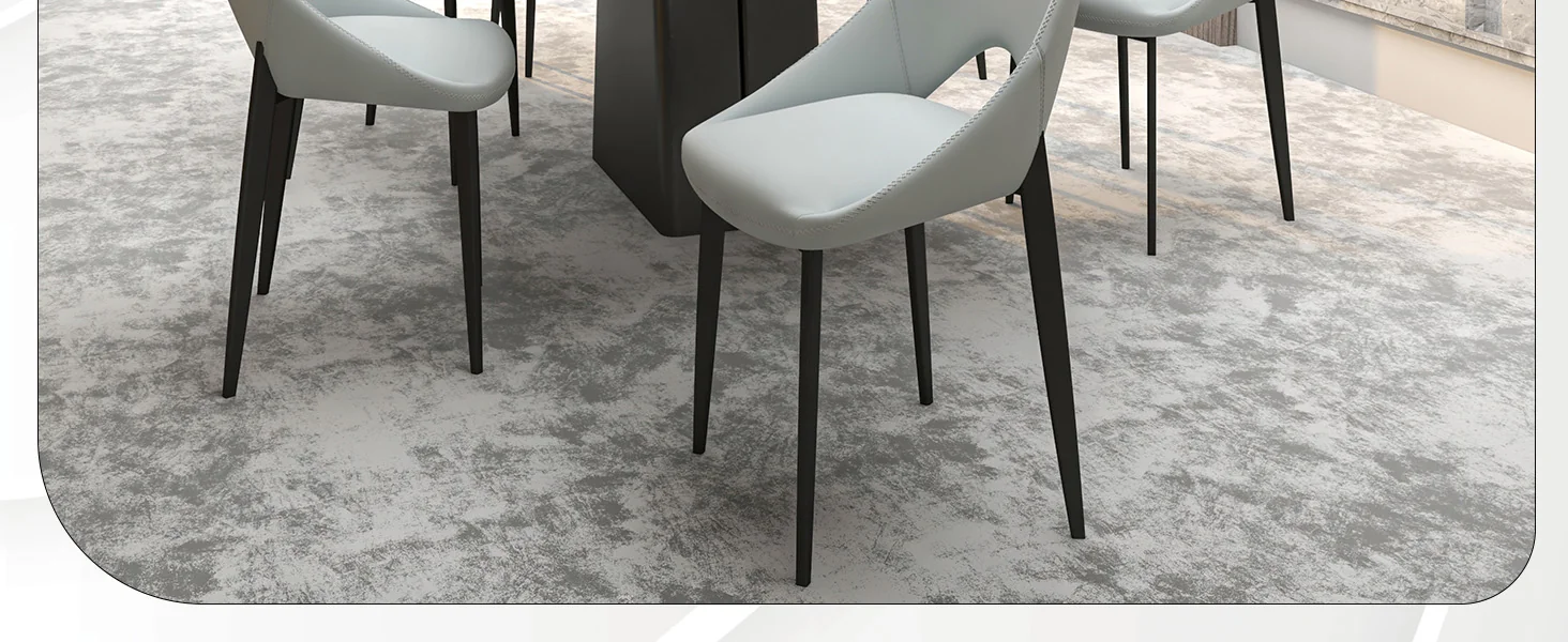 Amalfi Collection Modern Fabric Dining Chair in Coconut White - Set of 4