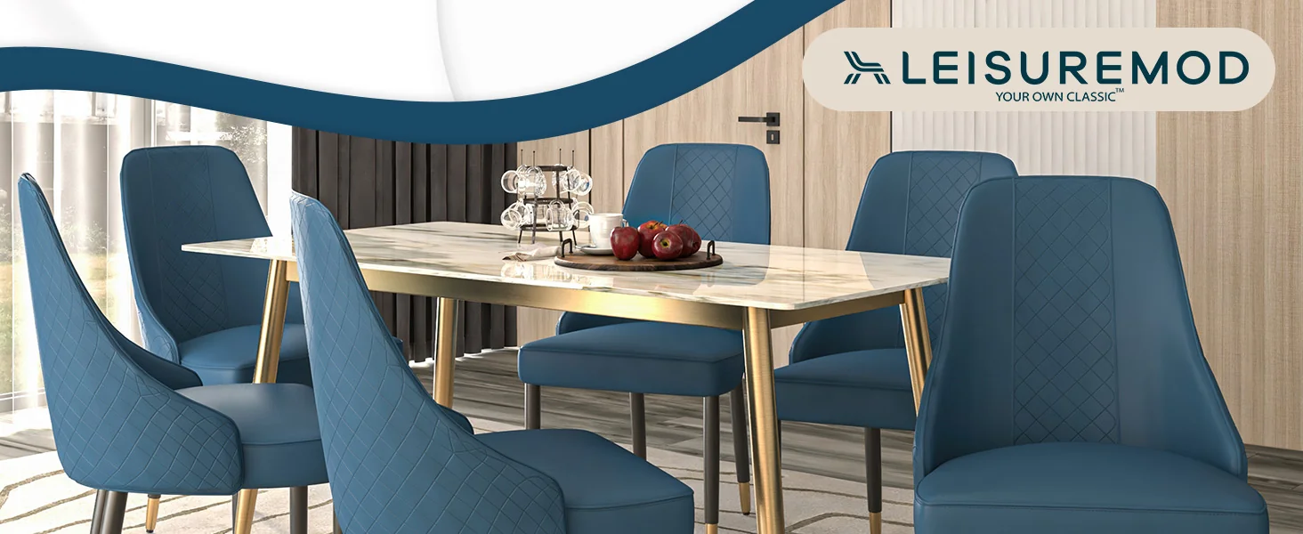 Allure Collection Modern Dining Chair In Yale Blue Fabric