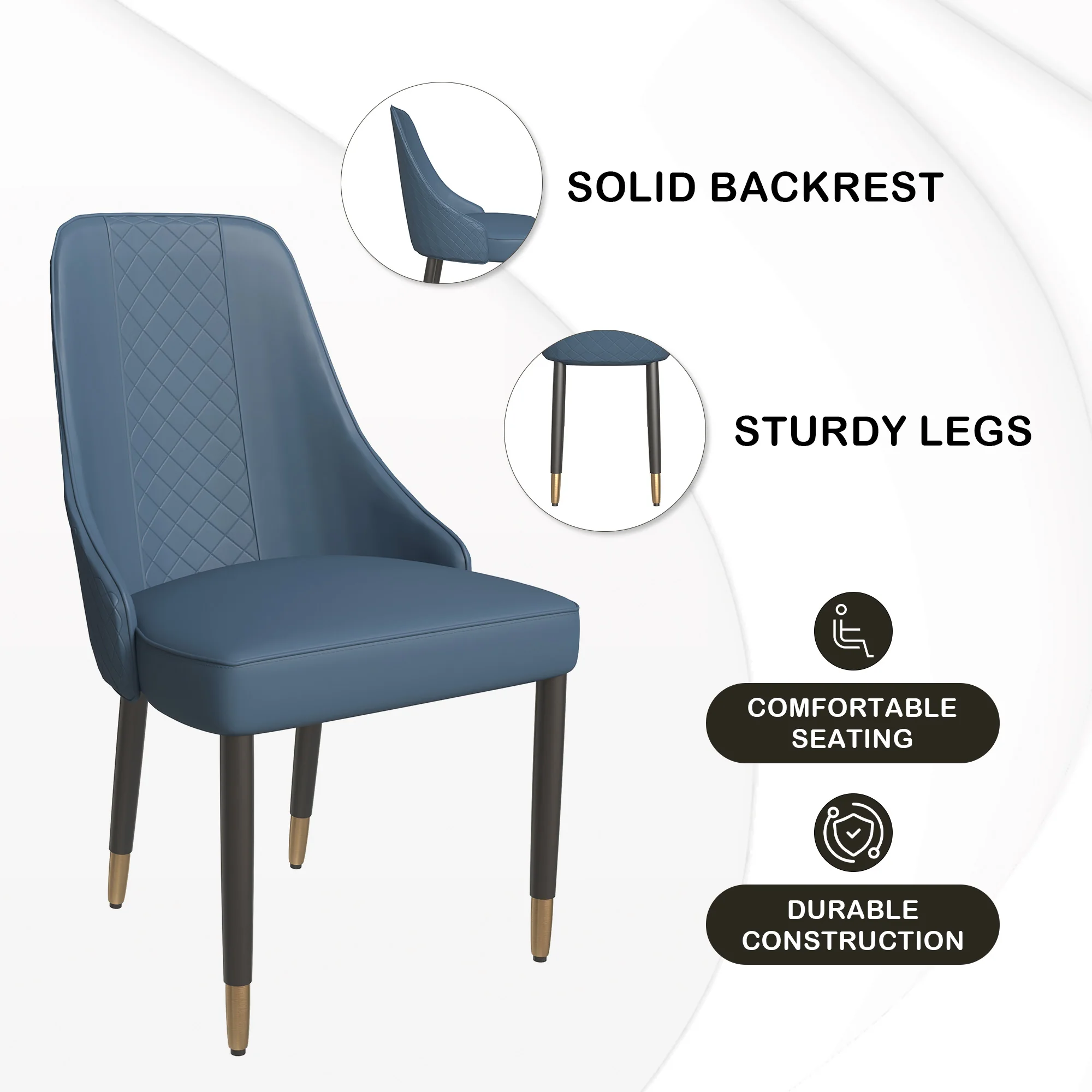 Allure Collection Modern Dining Chair In Yale Blue Fabric