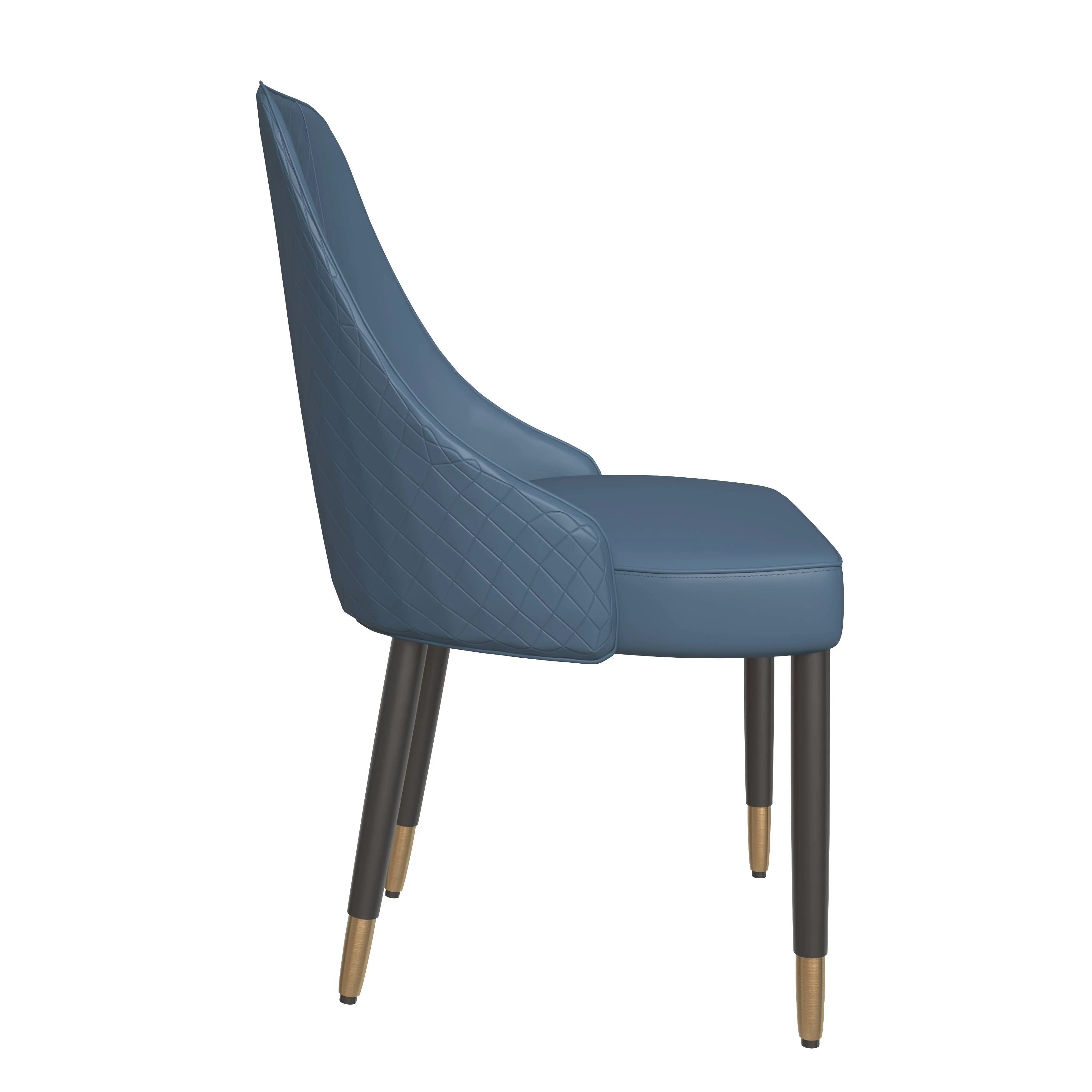 Allure Collection Modern Dining Chair In Yale Blue Fabric - Set of 4