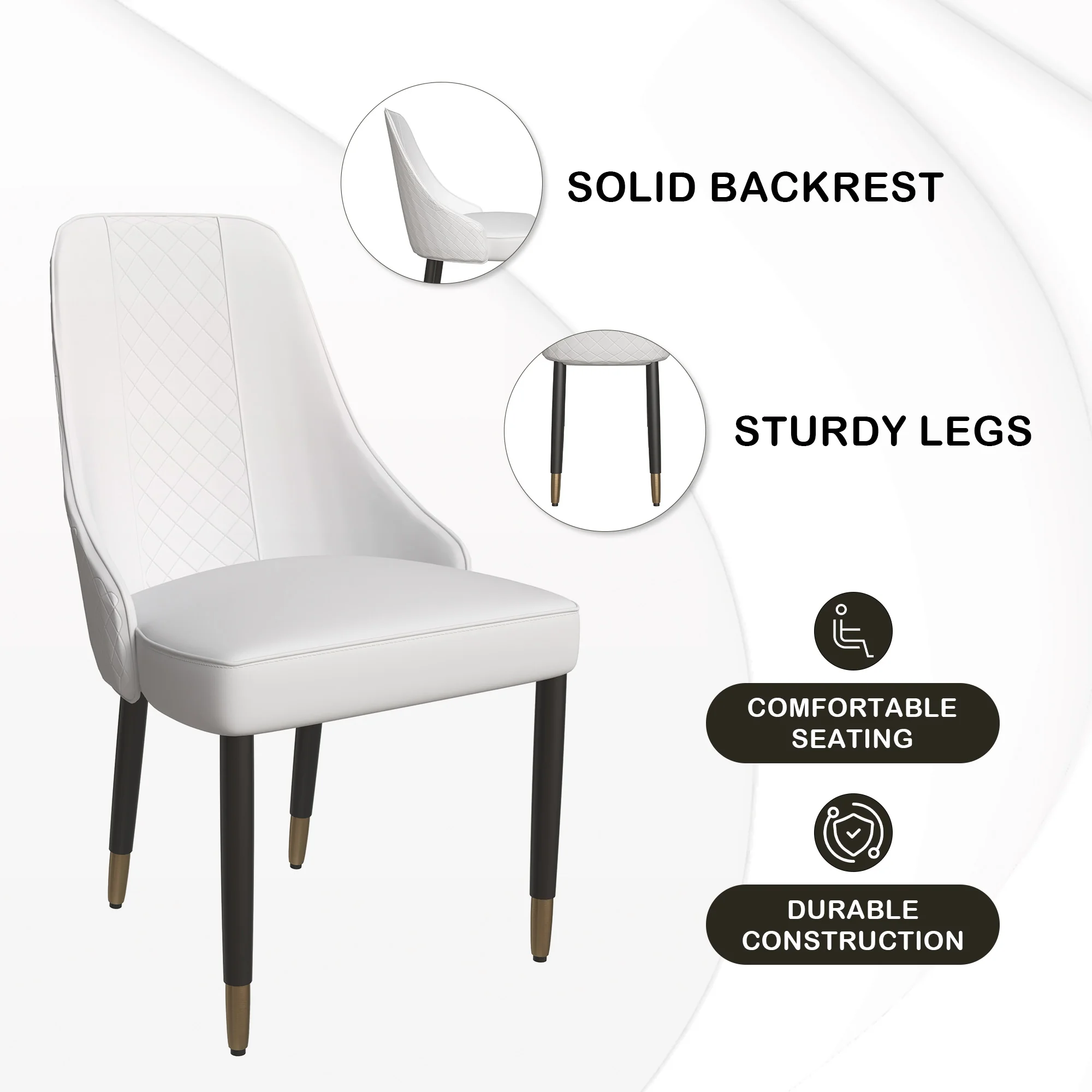 Allure Collection Modern Dining Chair In White