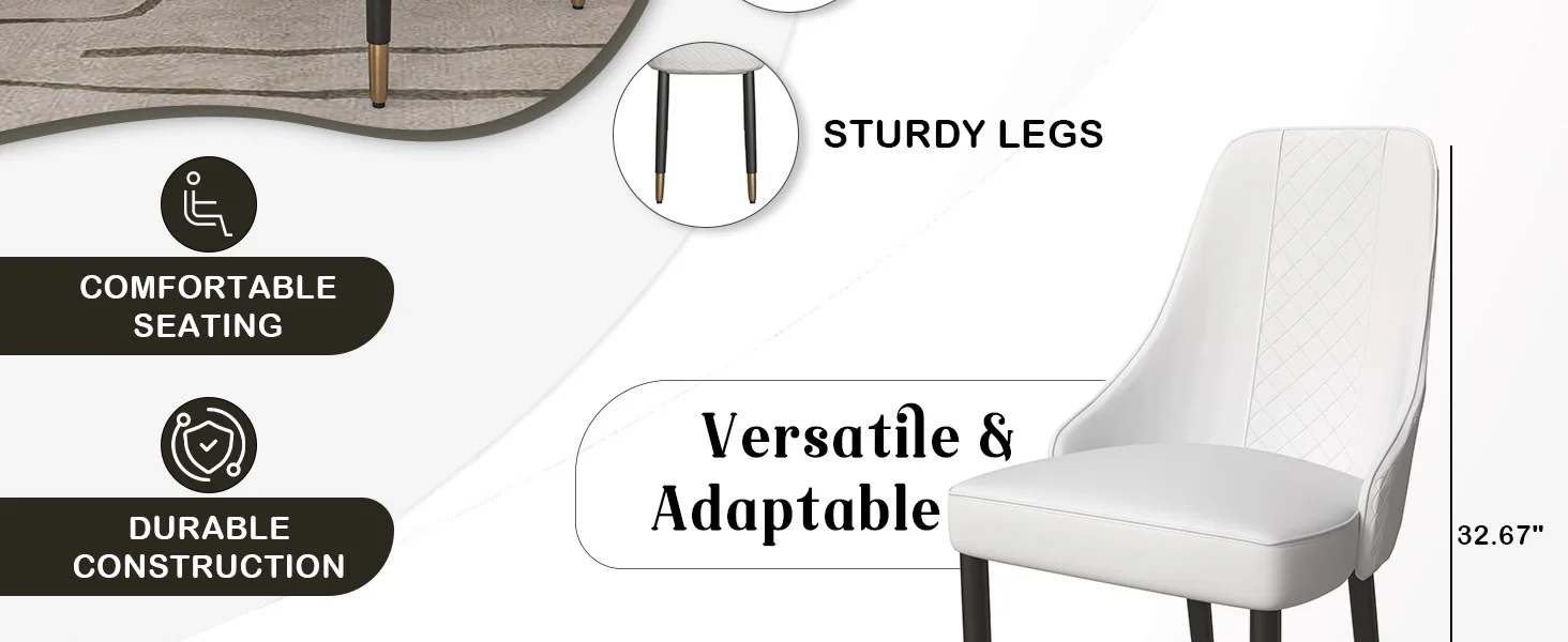 Allure Collection Modern Dining Chair In White