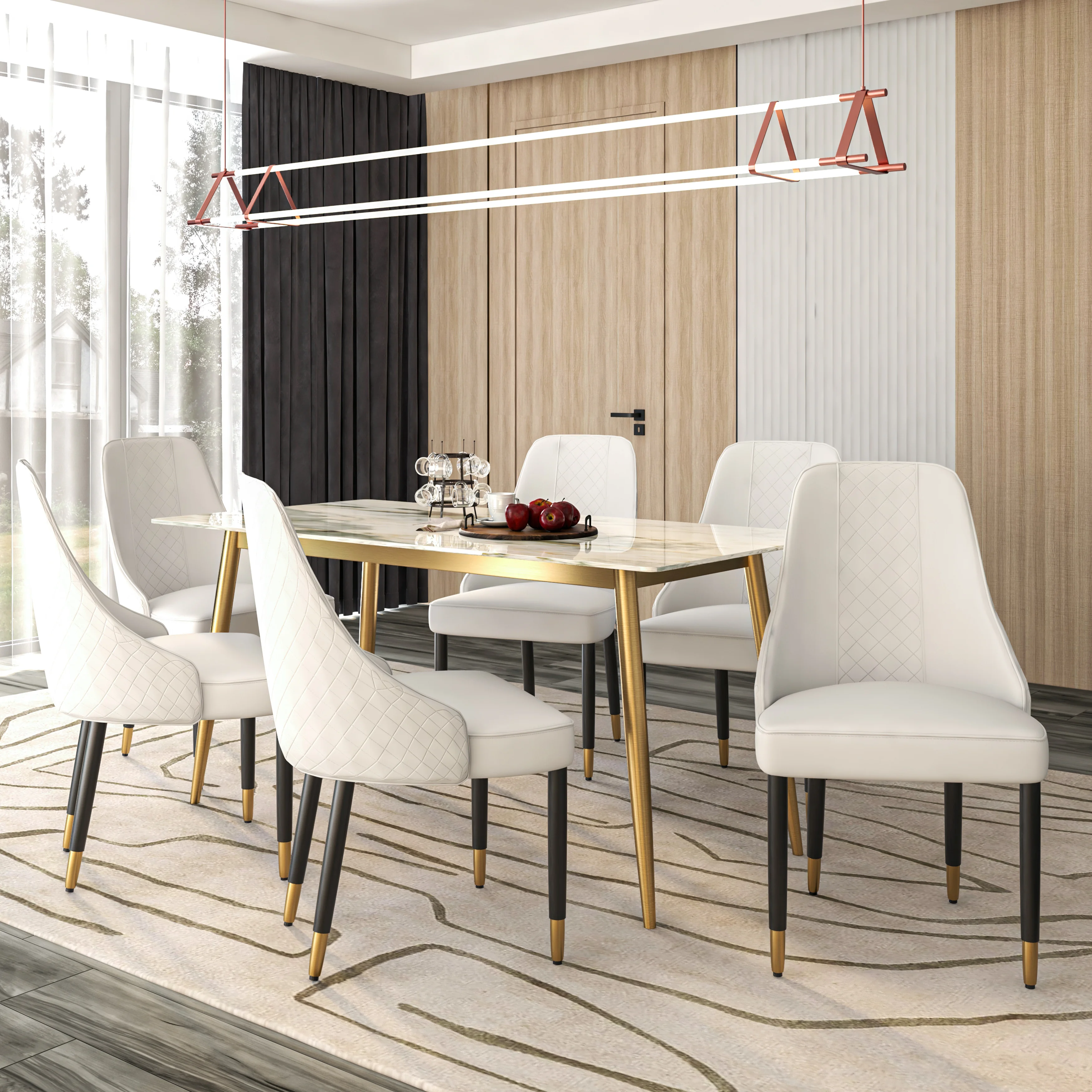 Allure Collection Modern Dining Chair In White