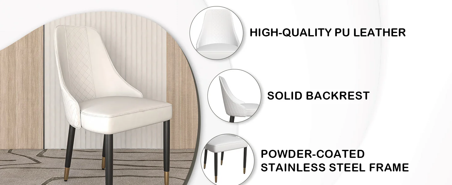 Allure Collection Modern Dining Chair In White - Set of 2