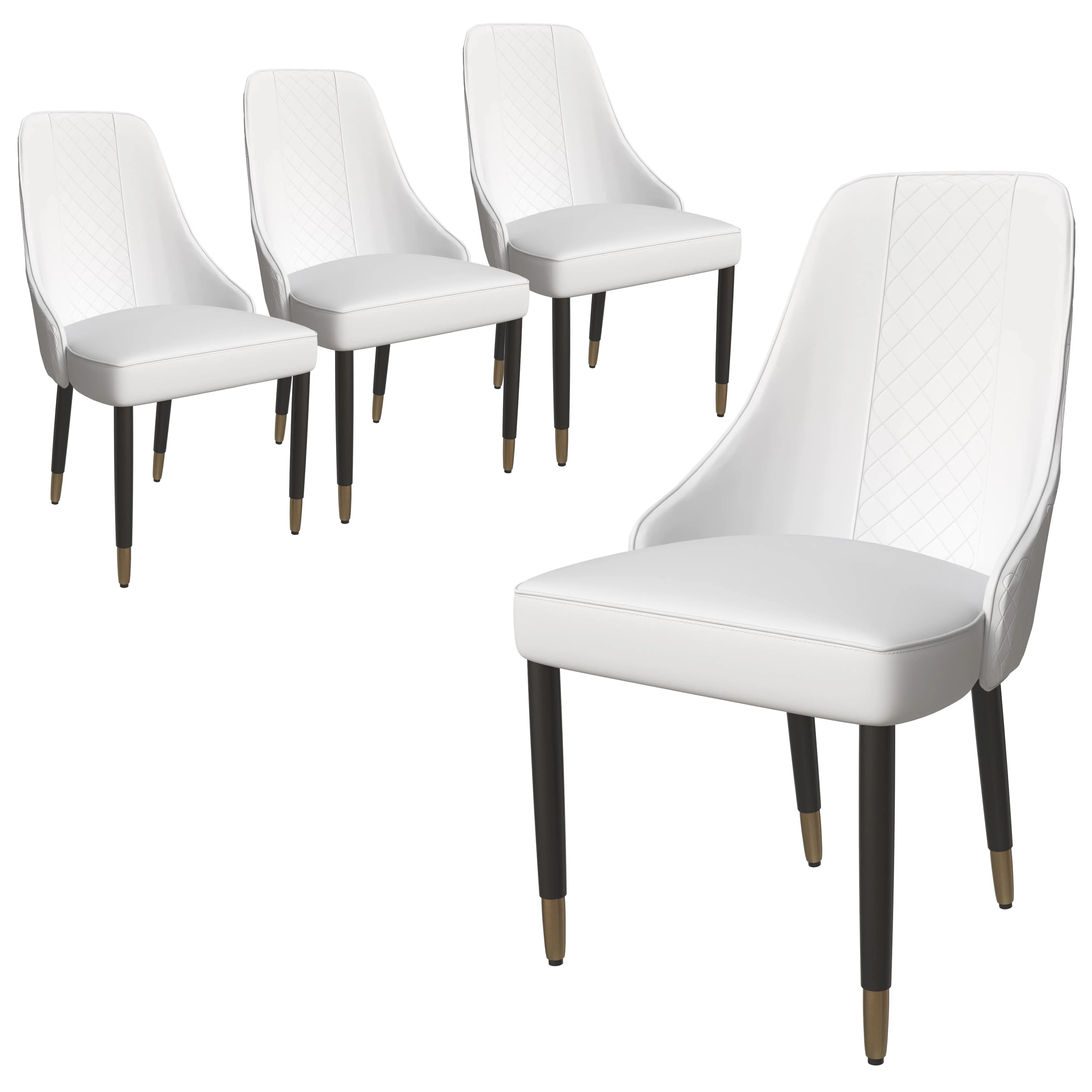 Allure Collection Modern Dining Chair In White - Set of 4