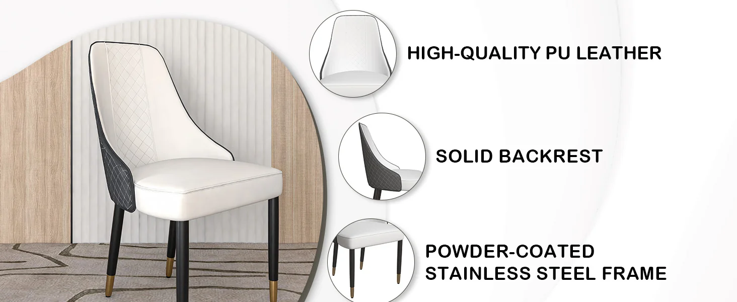 Allure Collection Modern Dining Chair In Black Fabric - Set of 2