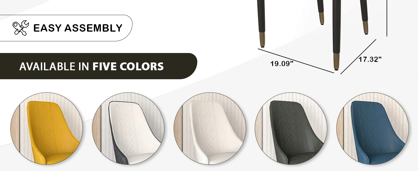 Allure Collection Modern Dining Chair In Black Fabric - Set of 2