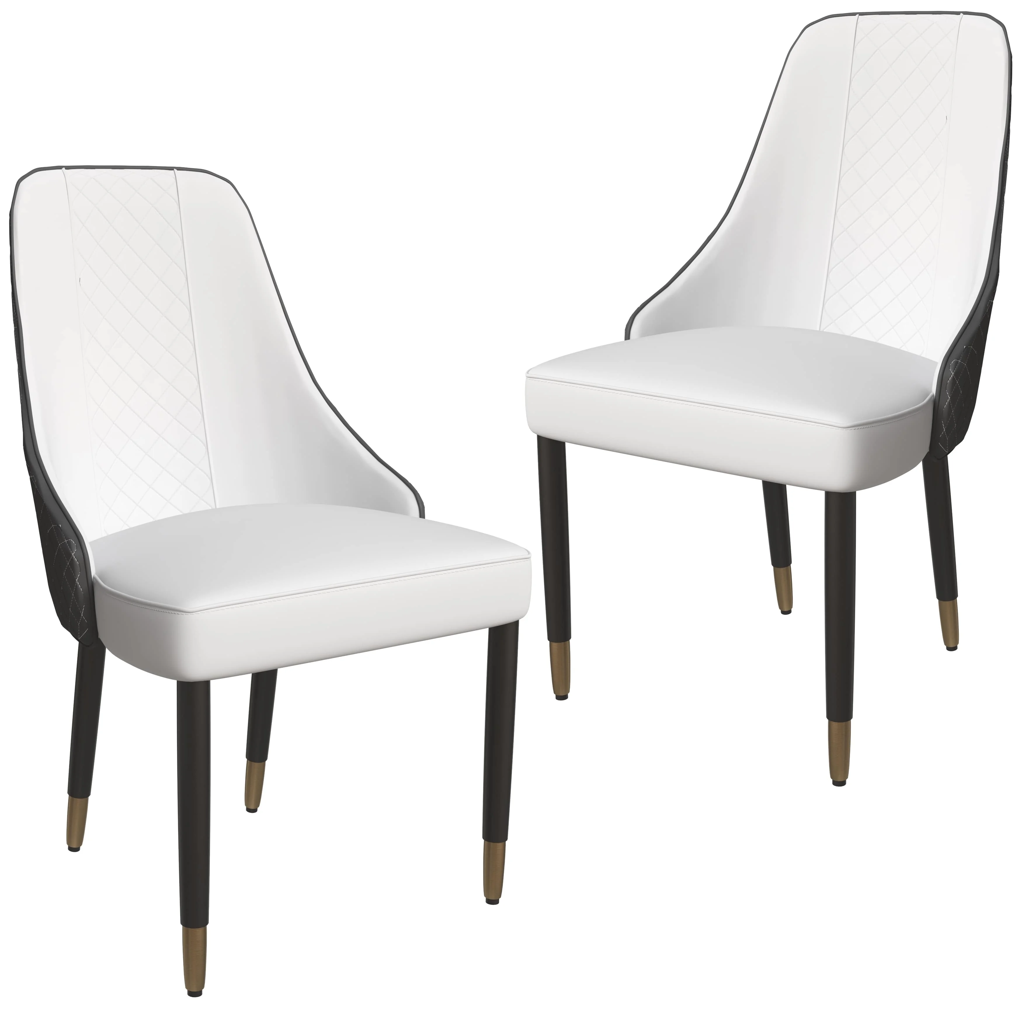 Allure Collection Modern Dining Chair In Black Fabric - Set of 2