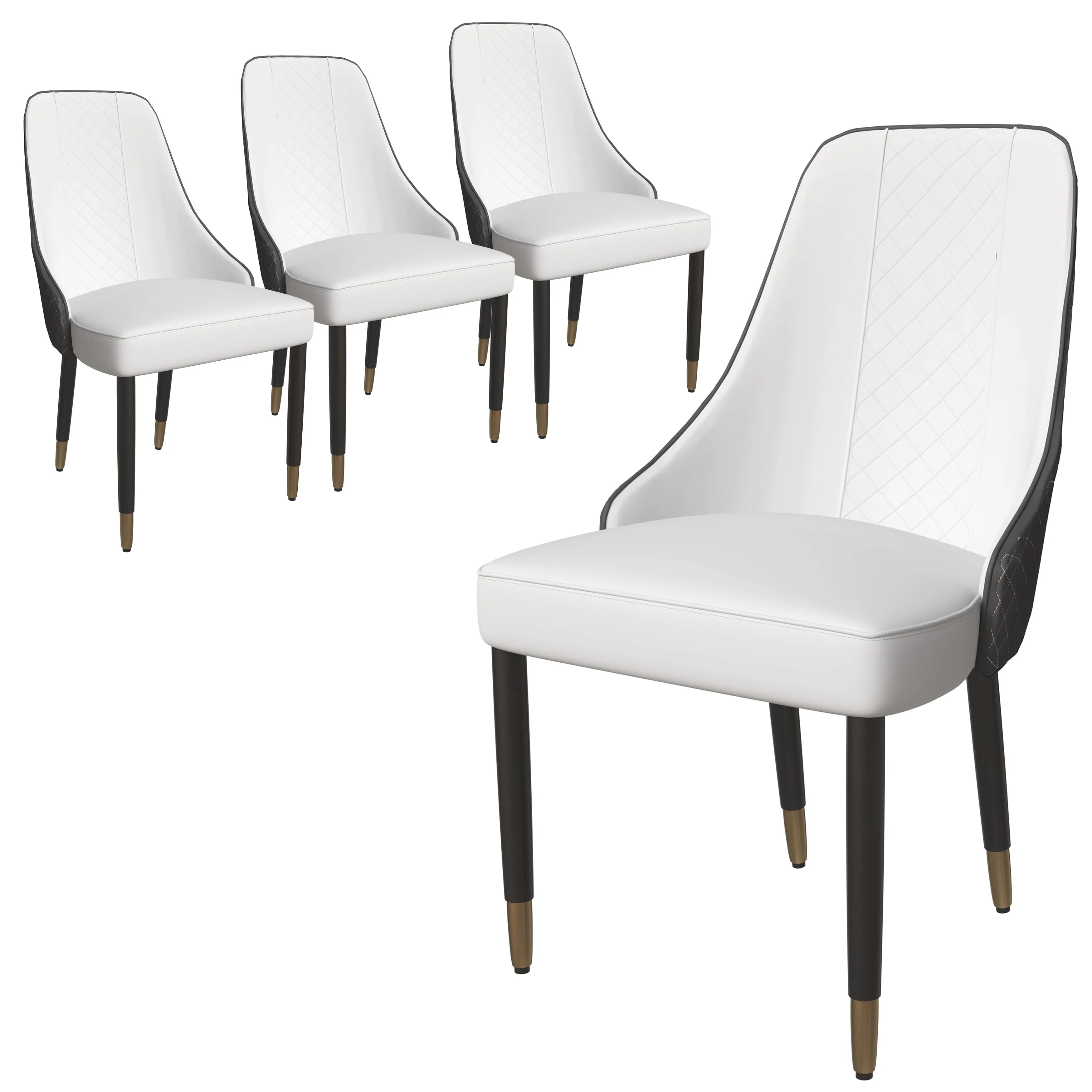 Allure Collection Modern Dining Chair In Black Fabric - Set of 4