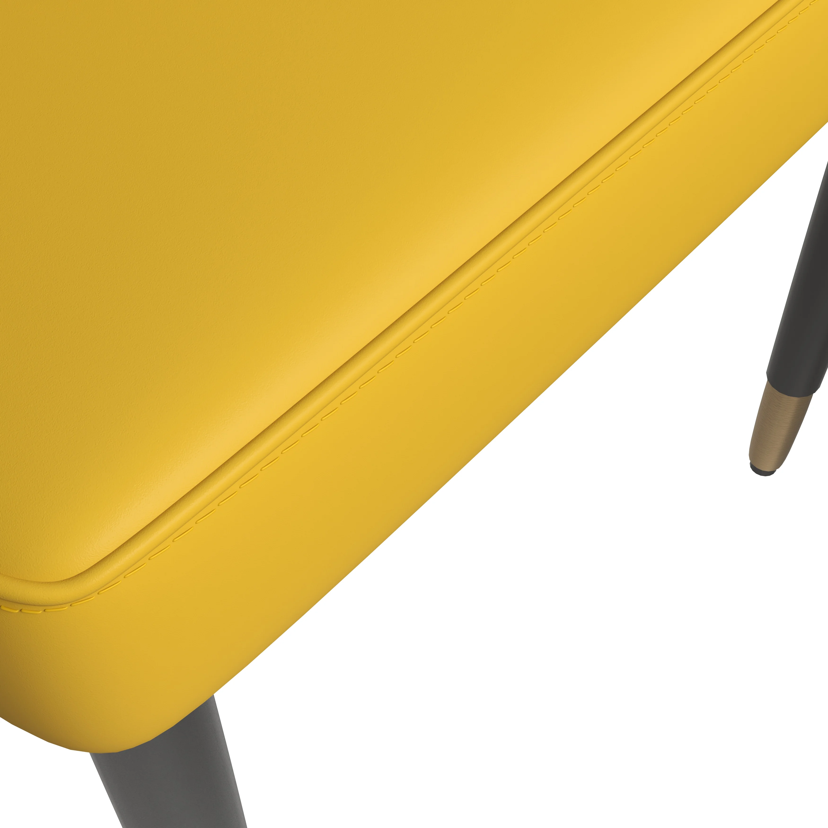Allure Collection Modern Dining Chair In Mustard Yellow - Set of 2