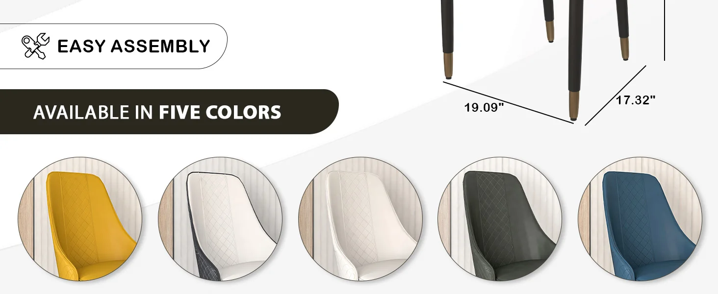 Allure Collection Modern Dining Chair In Mustard Yellow - Set of 4