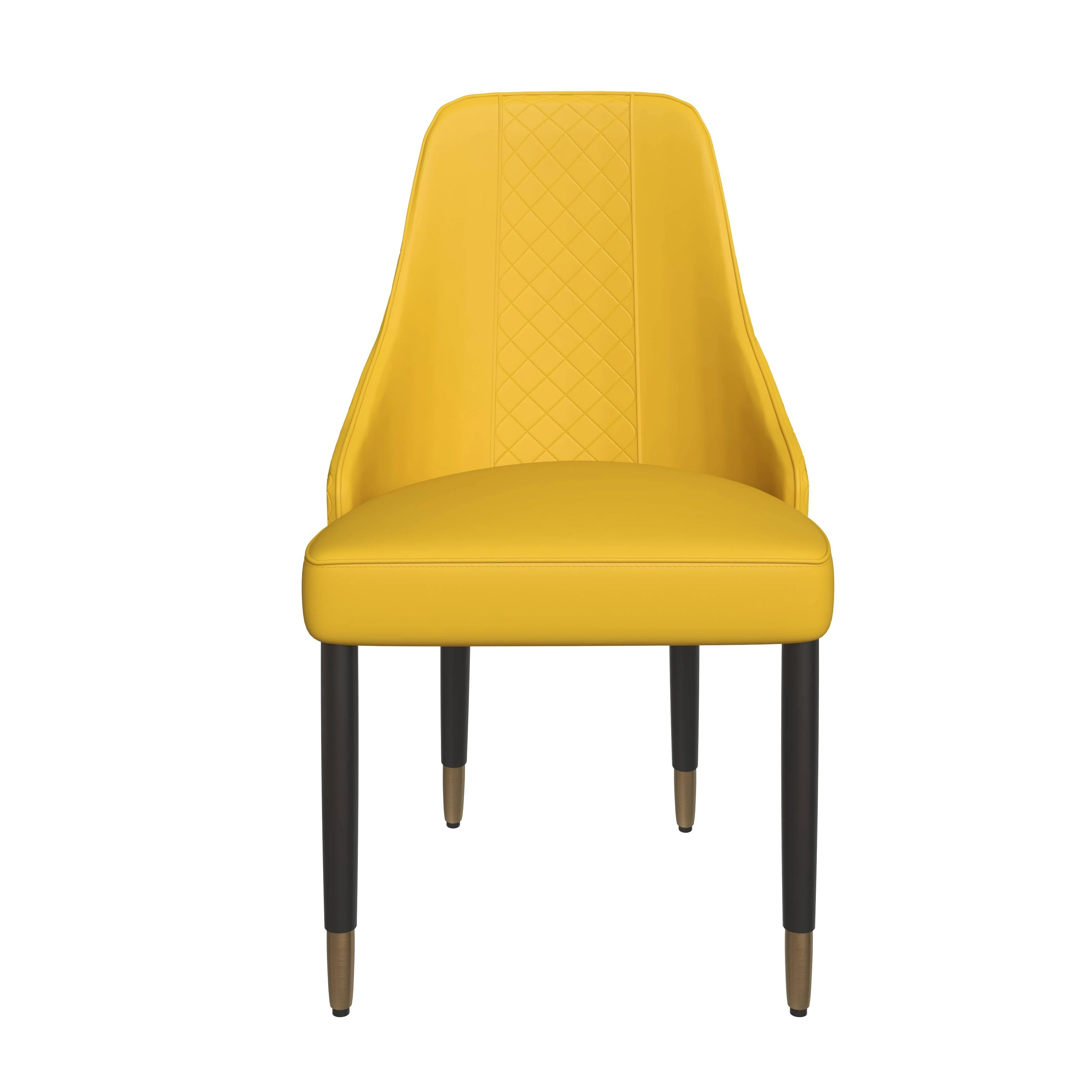 Allure Collection Modern Dining Chair In Mustard Yellow - Set of 4
