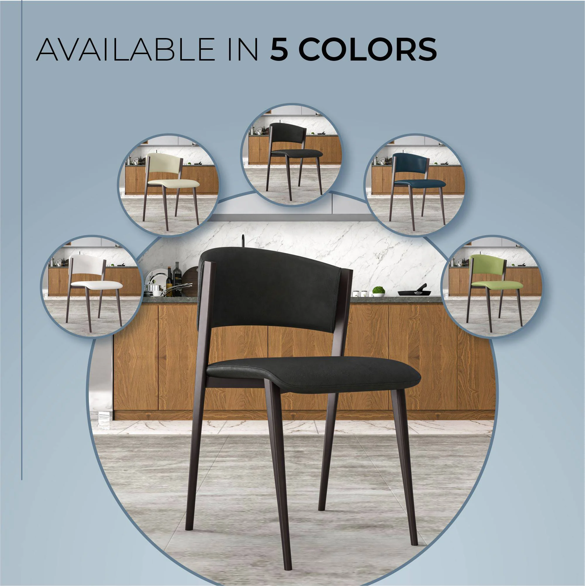 Aspen Collection Modern Dining Chair Set of 2 in Blue