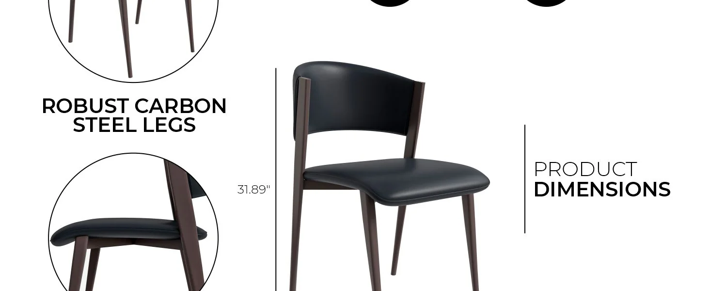 Aspen Collection Modern Dining Chair in Black
