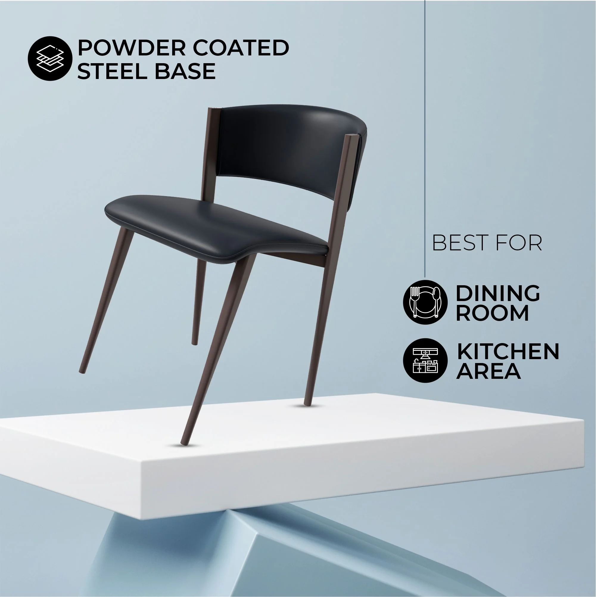 Aspen Collection Modern Dining Chair in Black