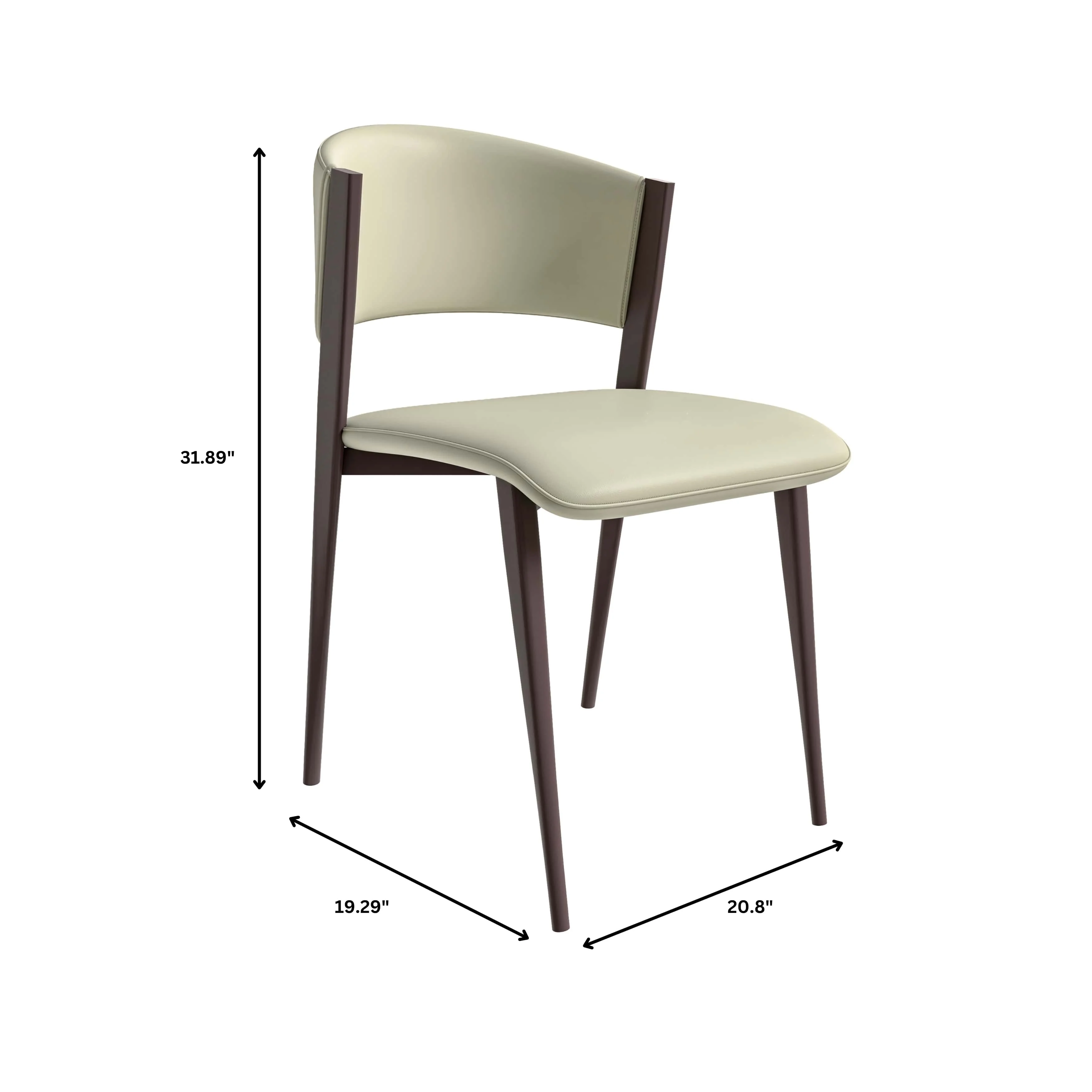 Aspen Collection Modern Dining Chair Set of 2 in White