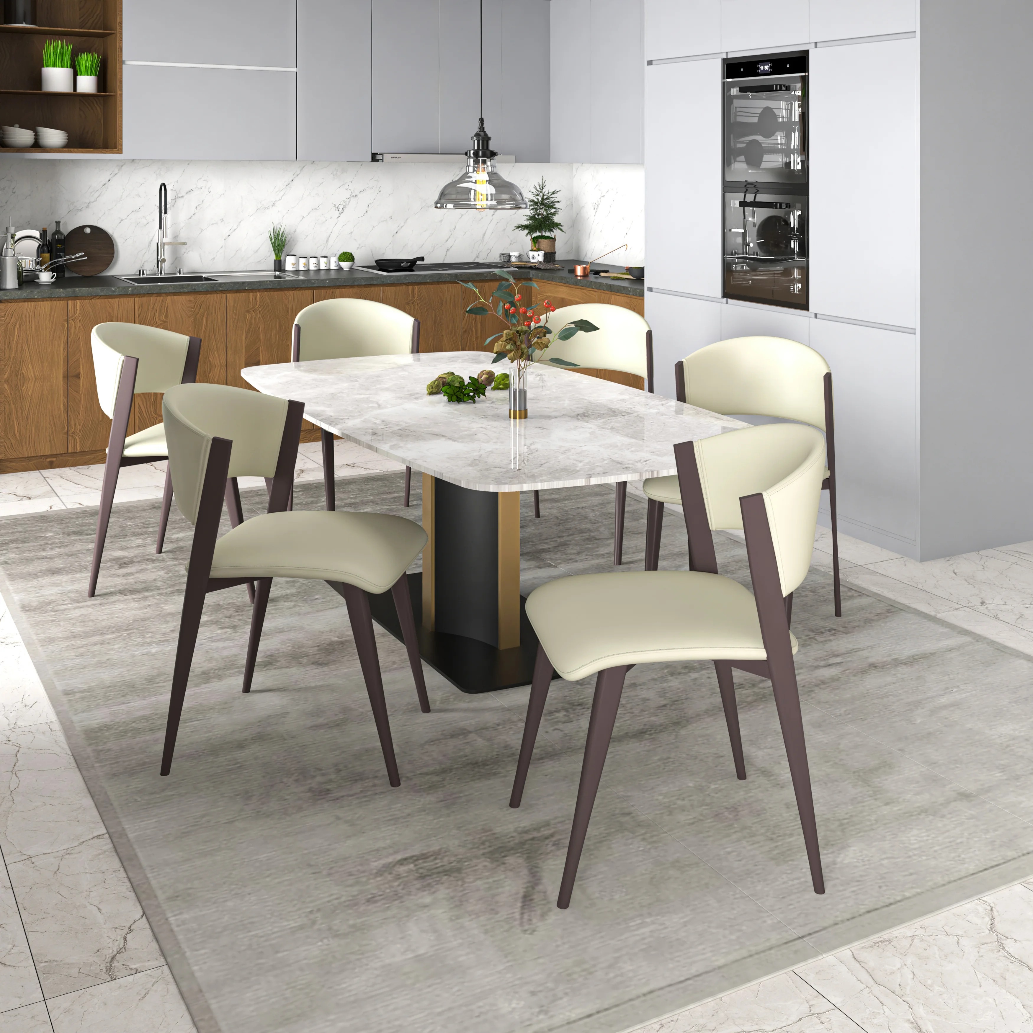 Aspen Collection Modern Dining Chair Set of 4 in White