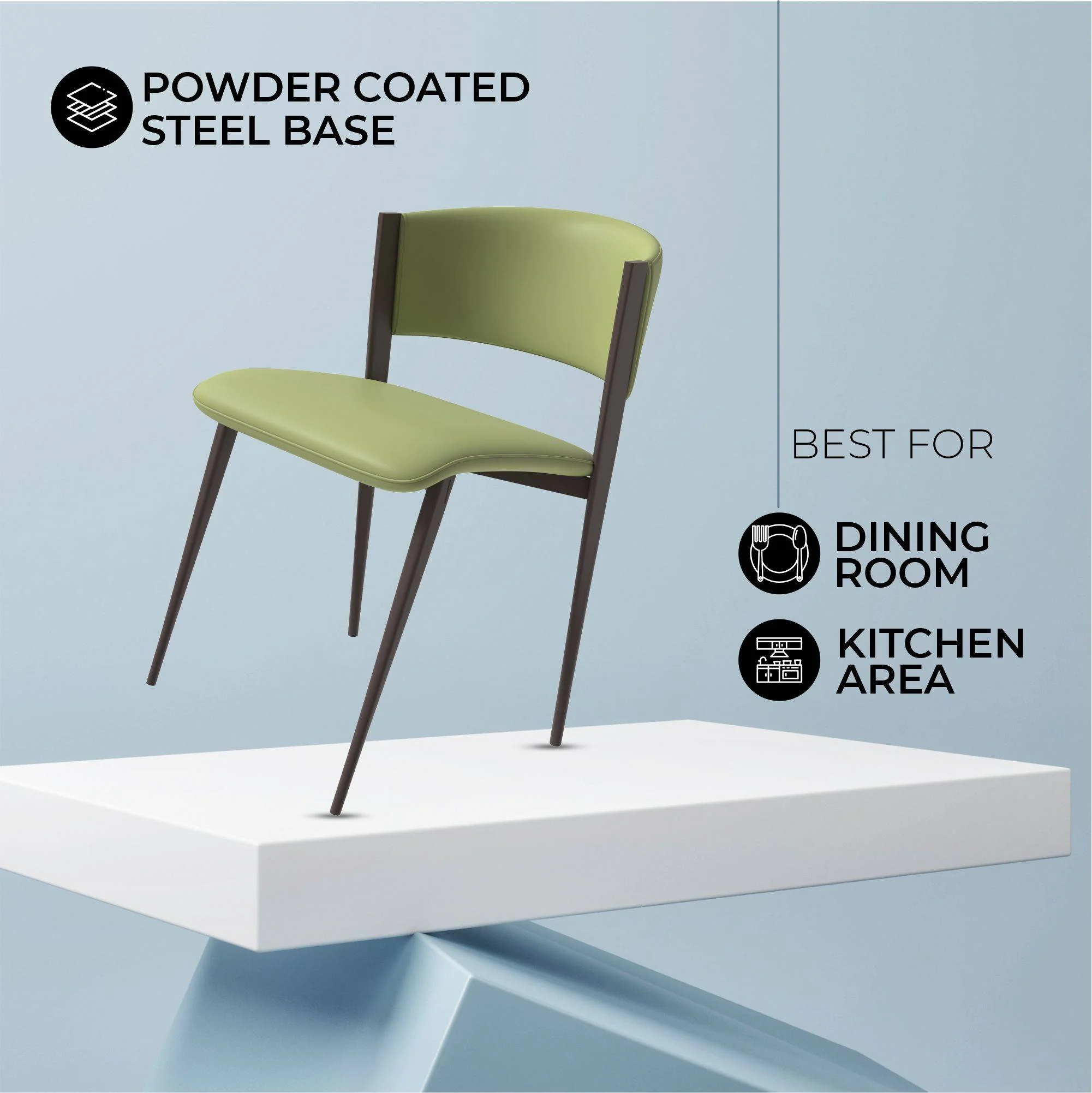 Aspen Collection Modern Dining Chair Set of 2 in Olive Green