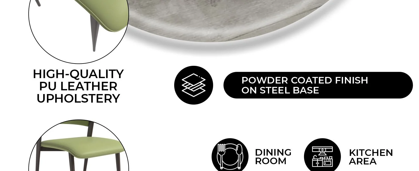 Aspen Collection Modern Dining Chair Set of 4 in Olive Green