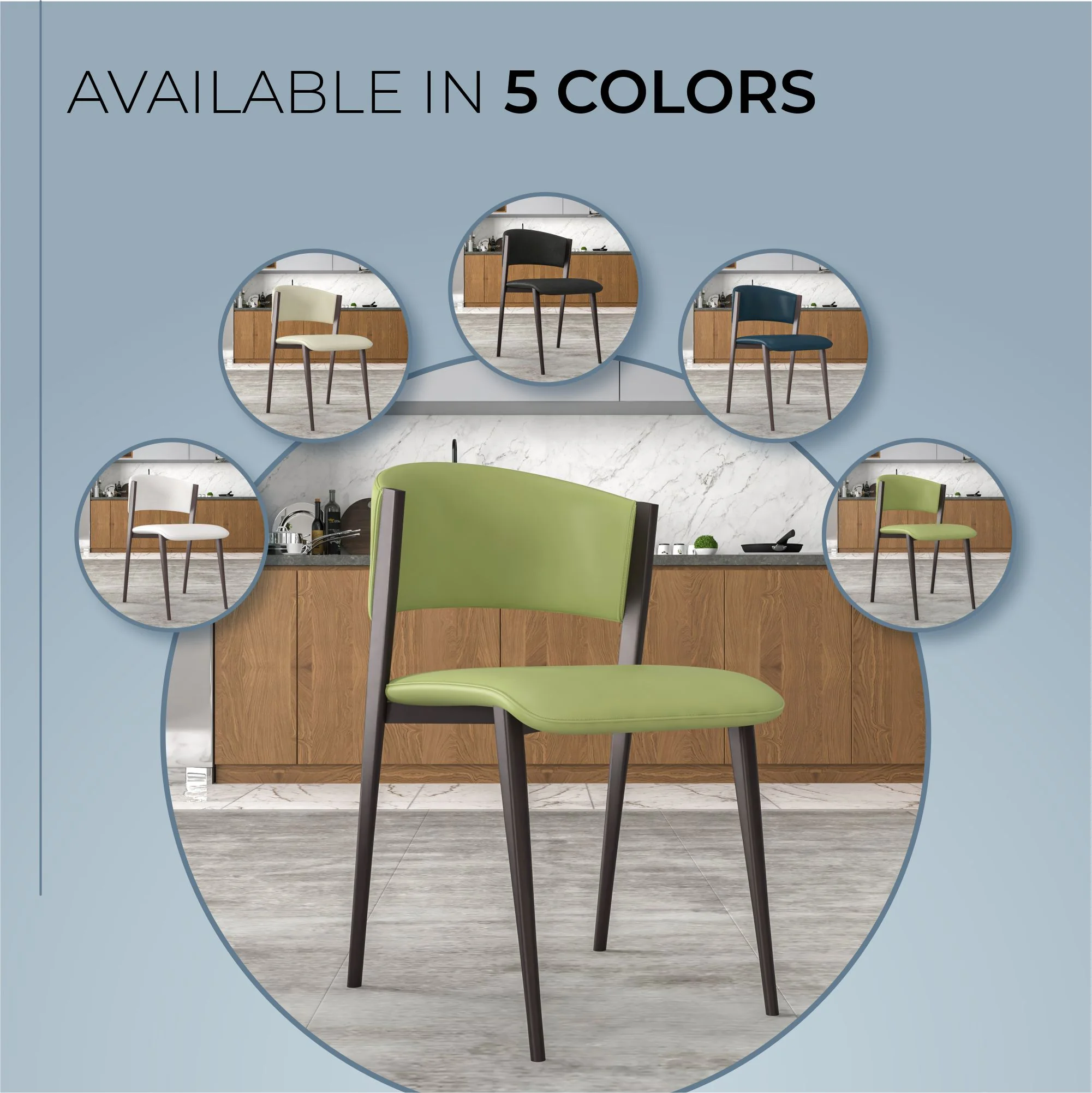 Aspen Collection Modern Dining Chair Set of 4 in Olive Green