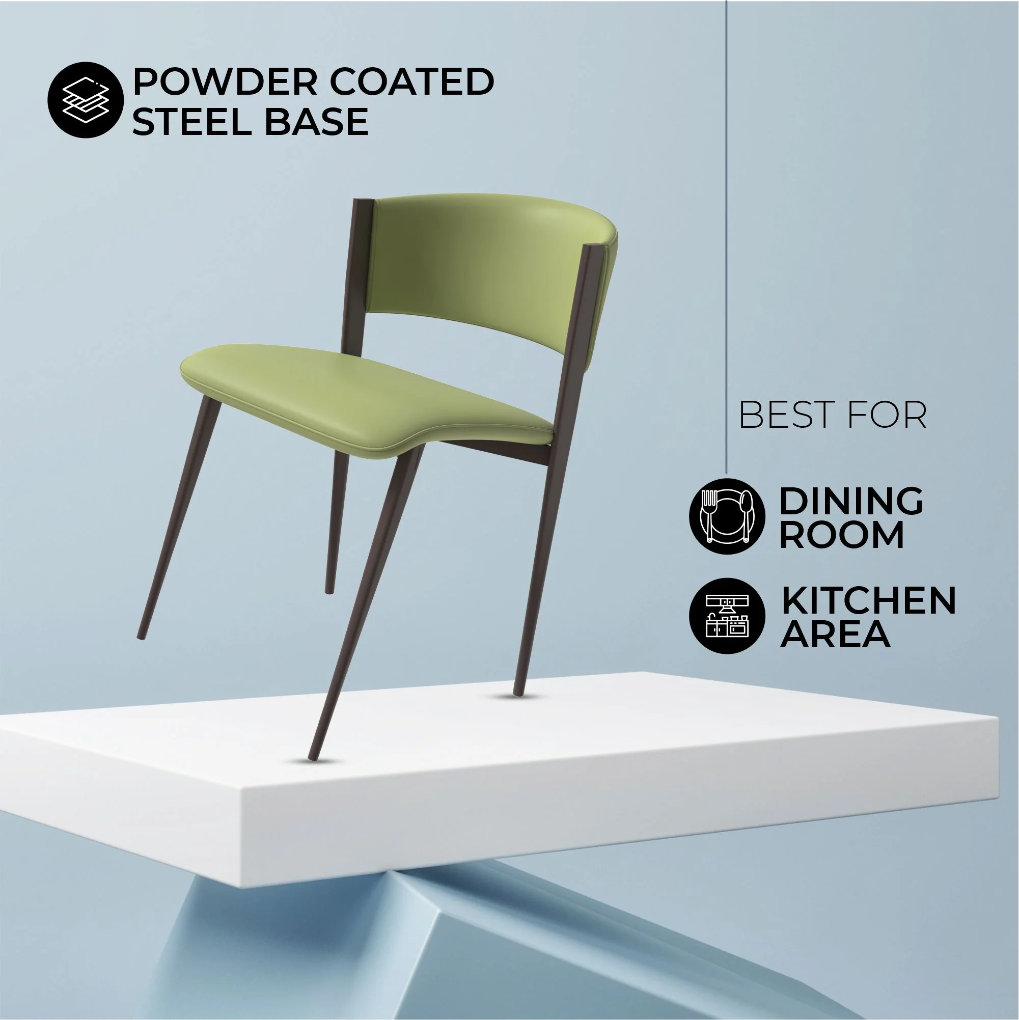 Aspen Collection Modern Dining Chair Set of 4 in Olive Green