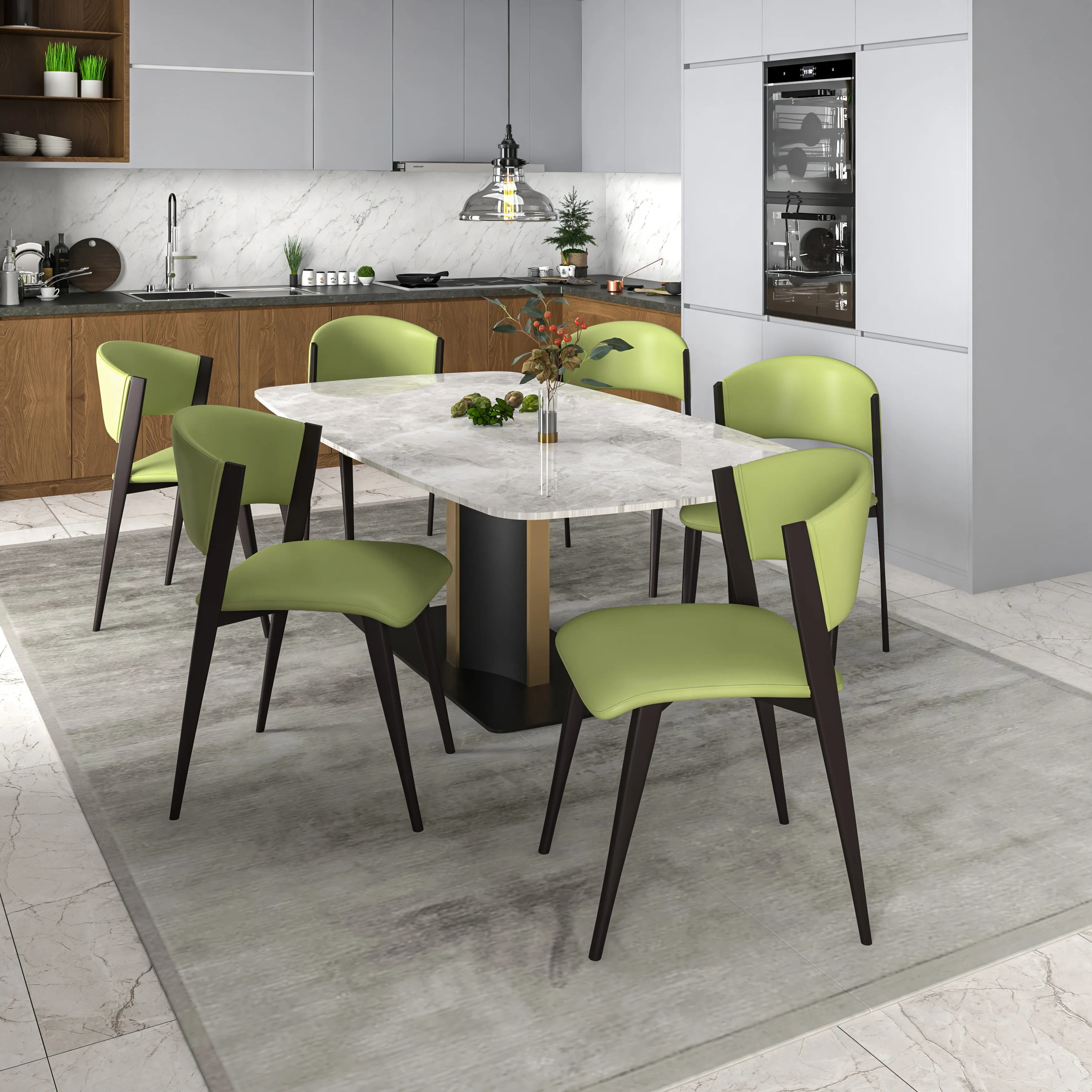 Aspen Collection Modern Dining Chair in Olive Green