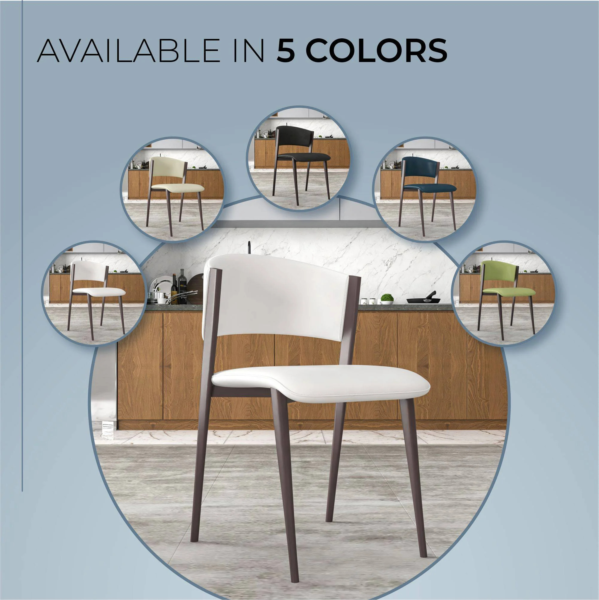 Aspen Collection Modern Dining Chair Set of 2 in Black