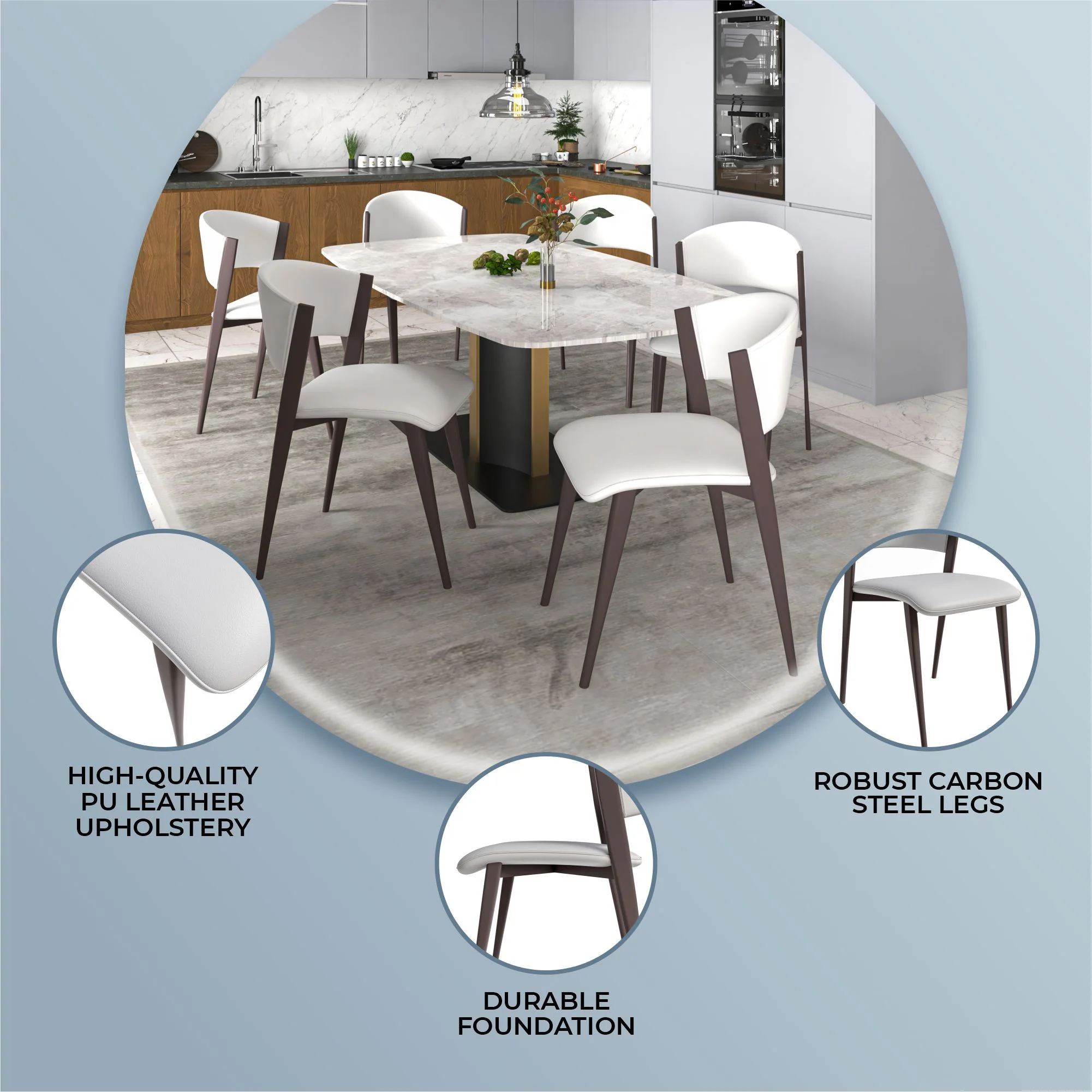 Aspen Collection Modern Dining Chair Set of 4 in Black