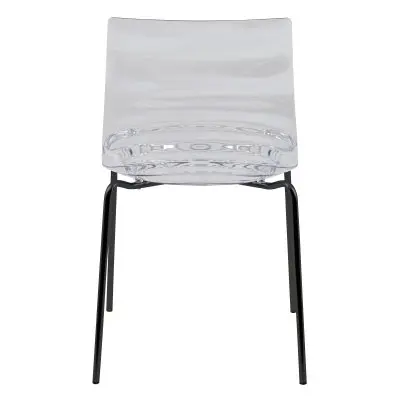 Astor Modern Dinin Chair, Single Chair, Black Base with Clear Seat Set of 2