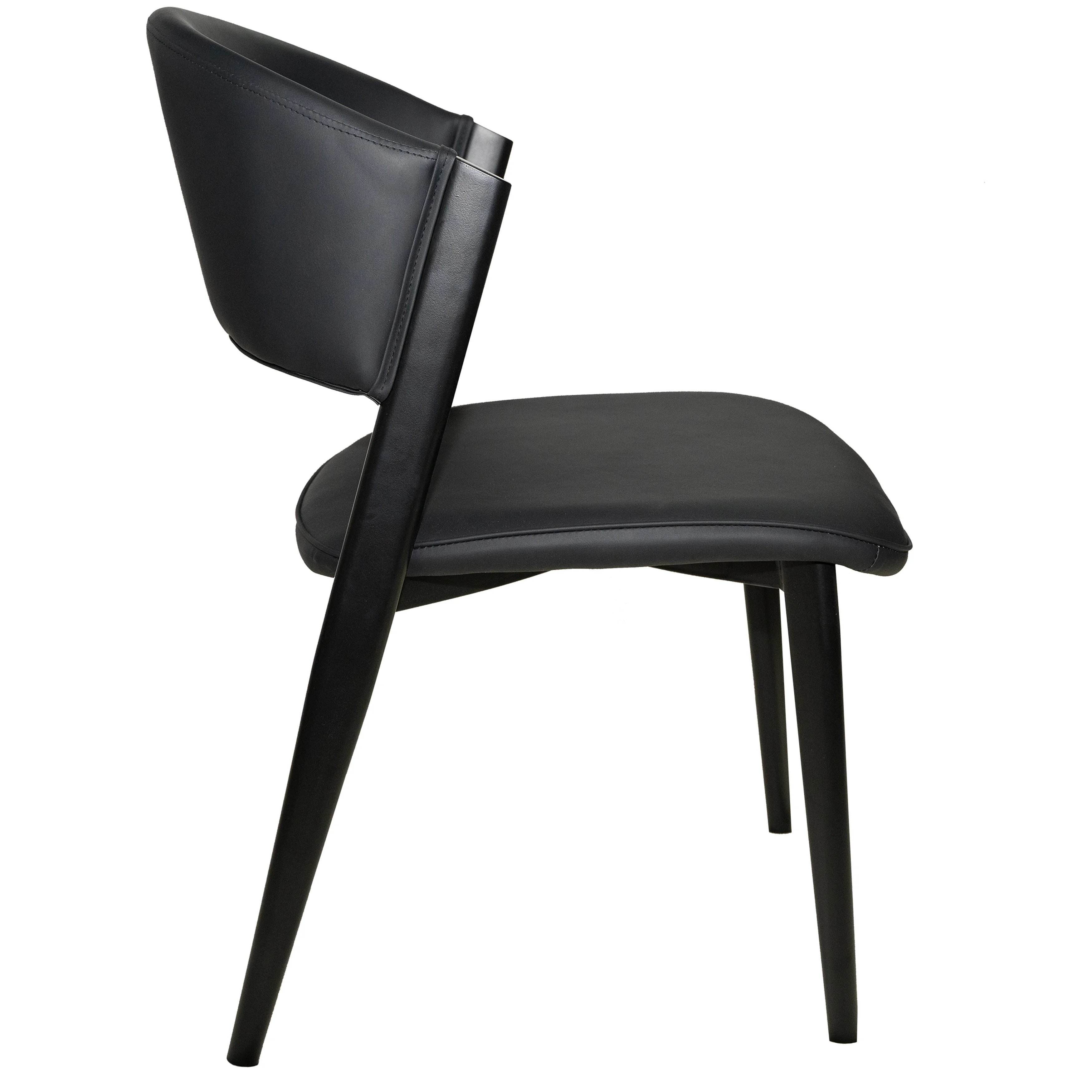 Aspen Collection Modern Dining Chair Black Frame in Black Set of 2