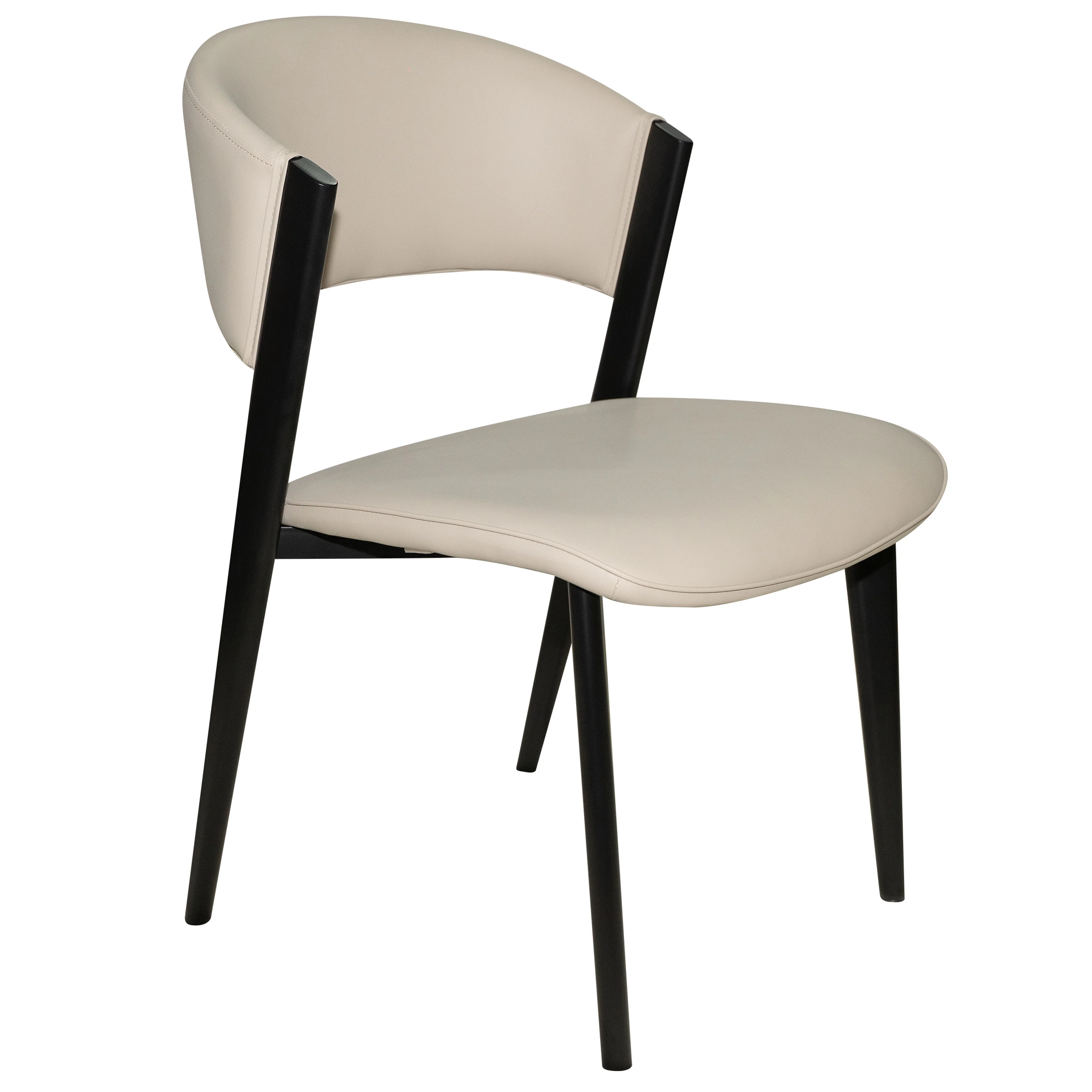 Aspen Collection Modern Dining Chair Black Frame in Light Grey