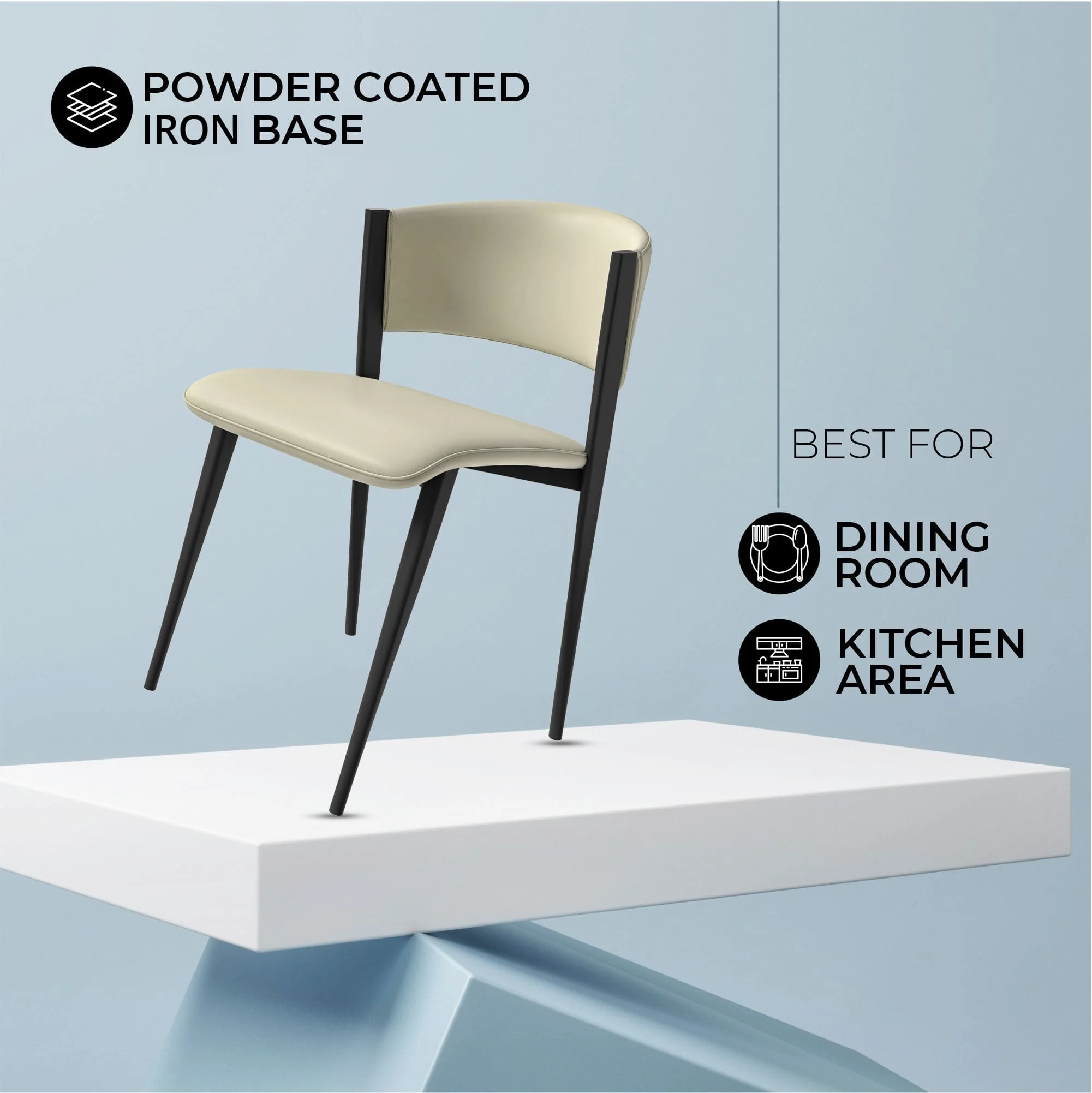 Aspen Collection Modern Dining Chair Black Frame in Light Grey