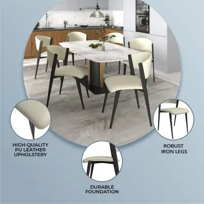 Aspen Collection Modern Dining Chair Black Frame in Light Grey