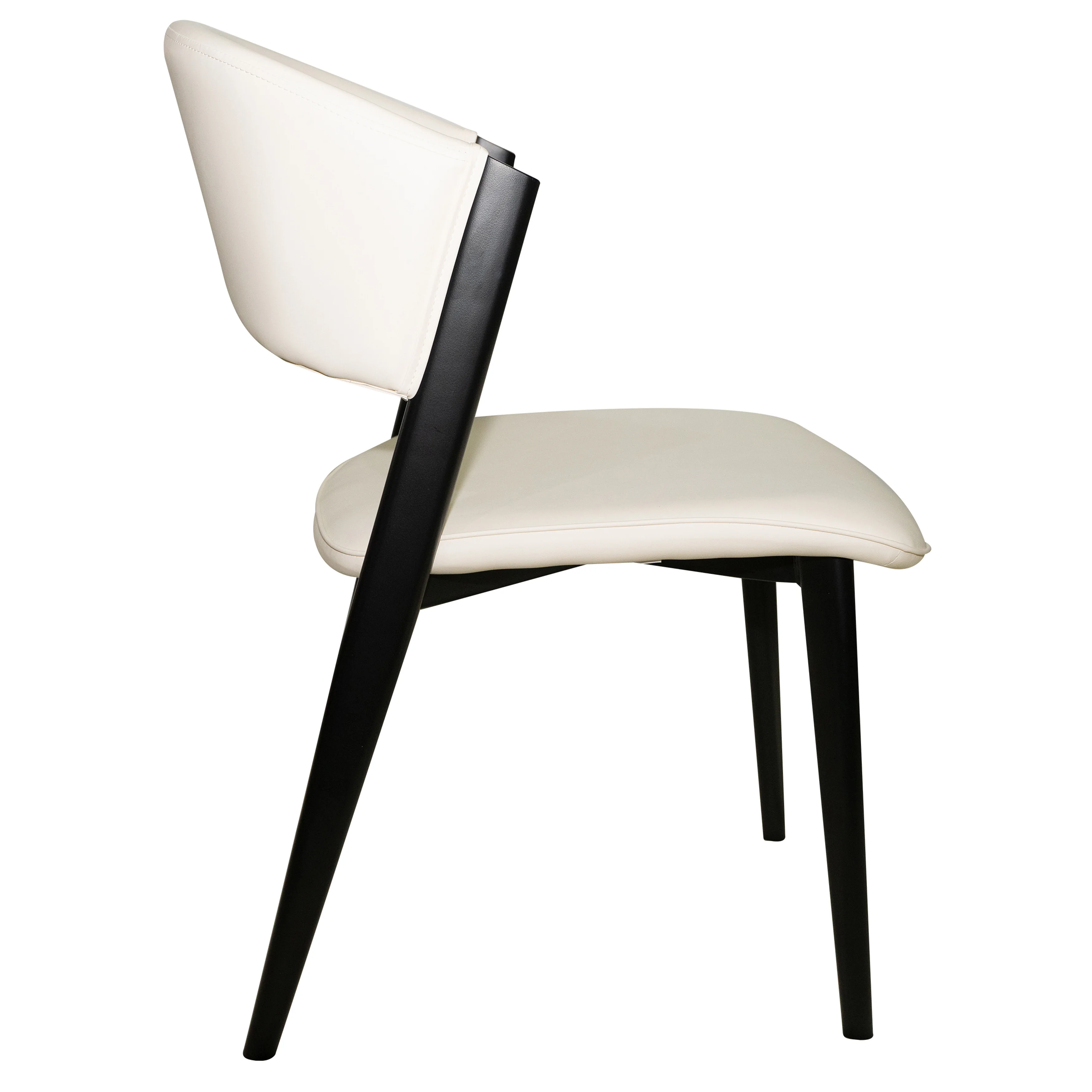Aspen Collection Modern Dining Chair Black Frame in White Set of 4