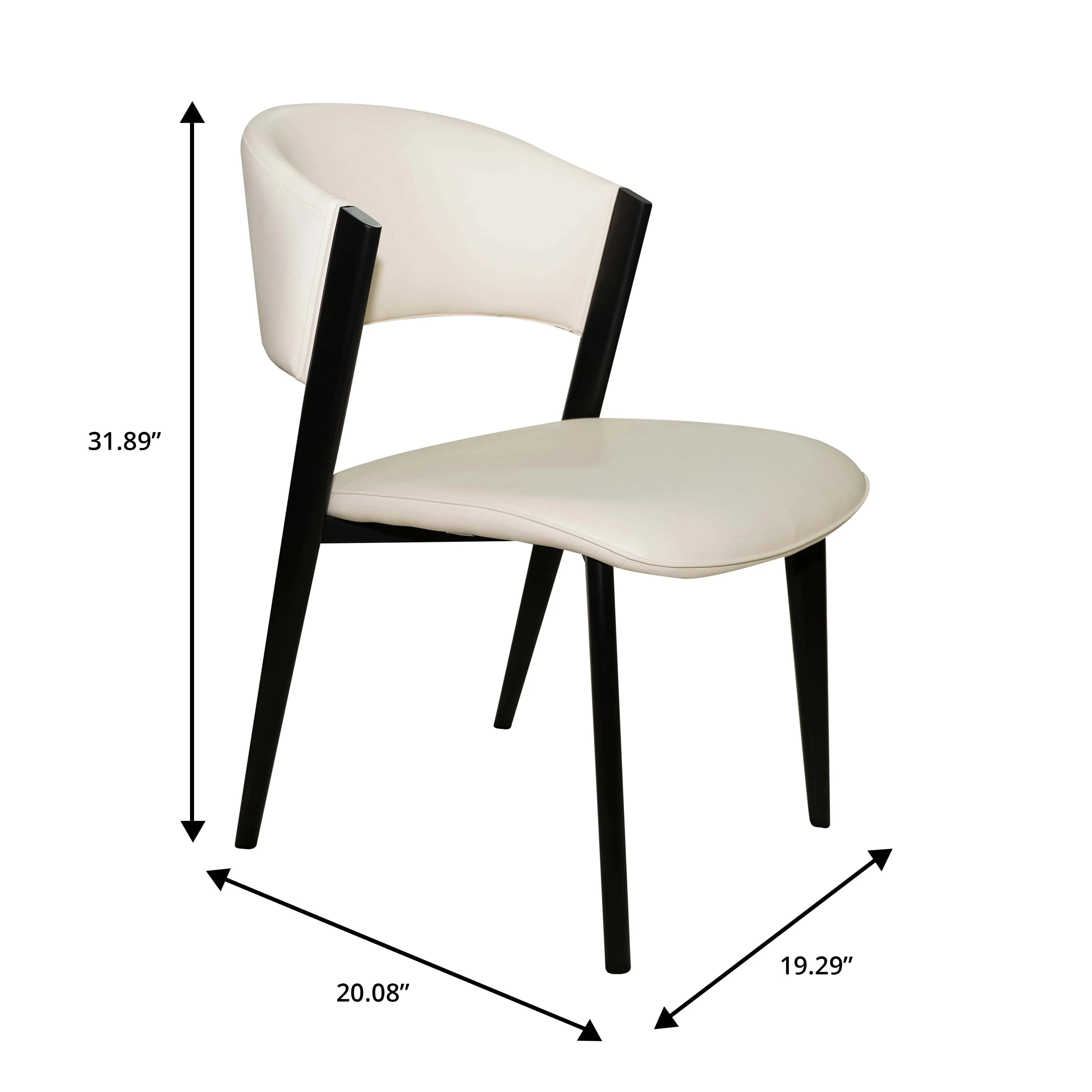Aspen Collection Modern Dining Chair Black Frame in White Set of 4