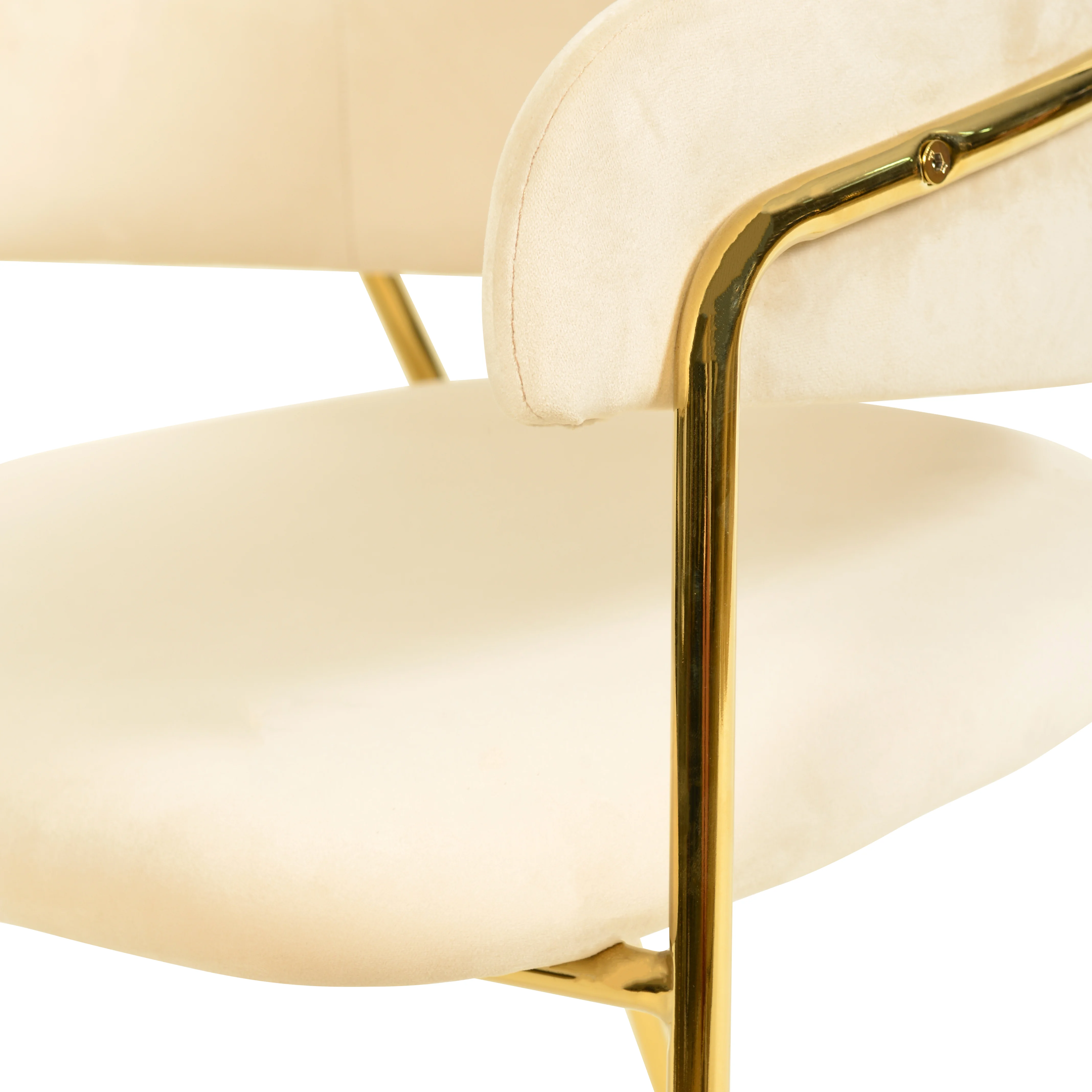 Axis Collection Modern Gold Dining Chair in Beige