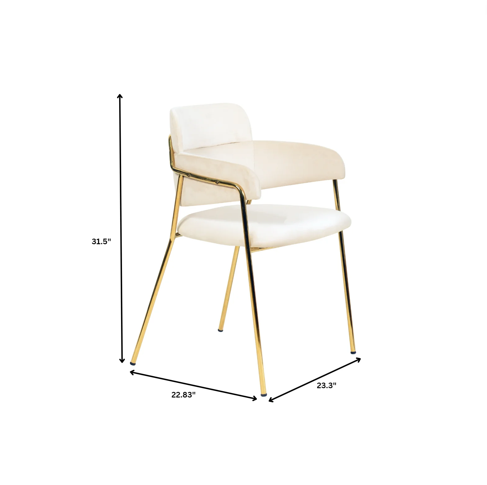 Axis Collection Modern Gold Dining Chair in Beige