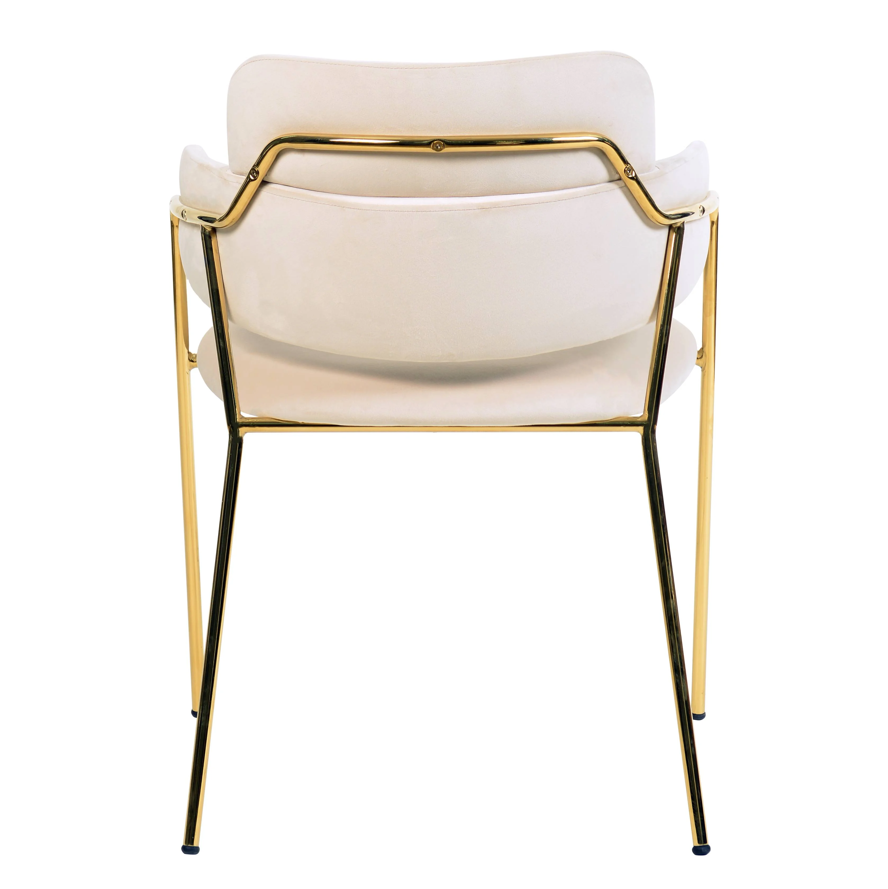 Axis Collection Modern Gold Dining Chair in Beige - Set of 2