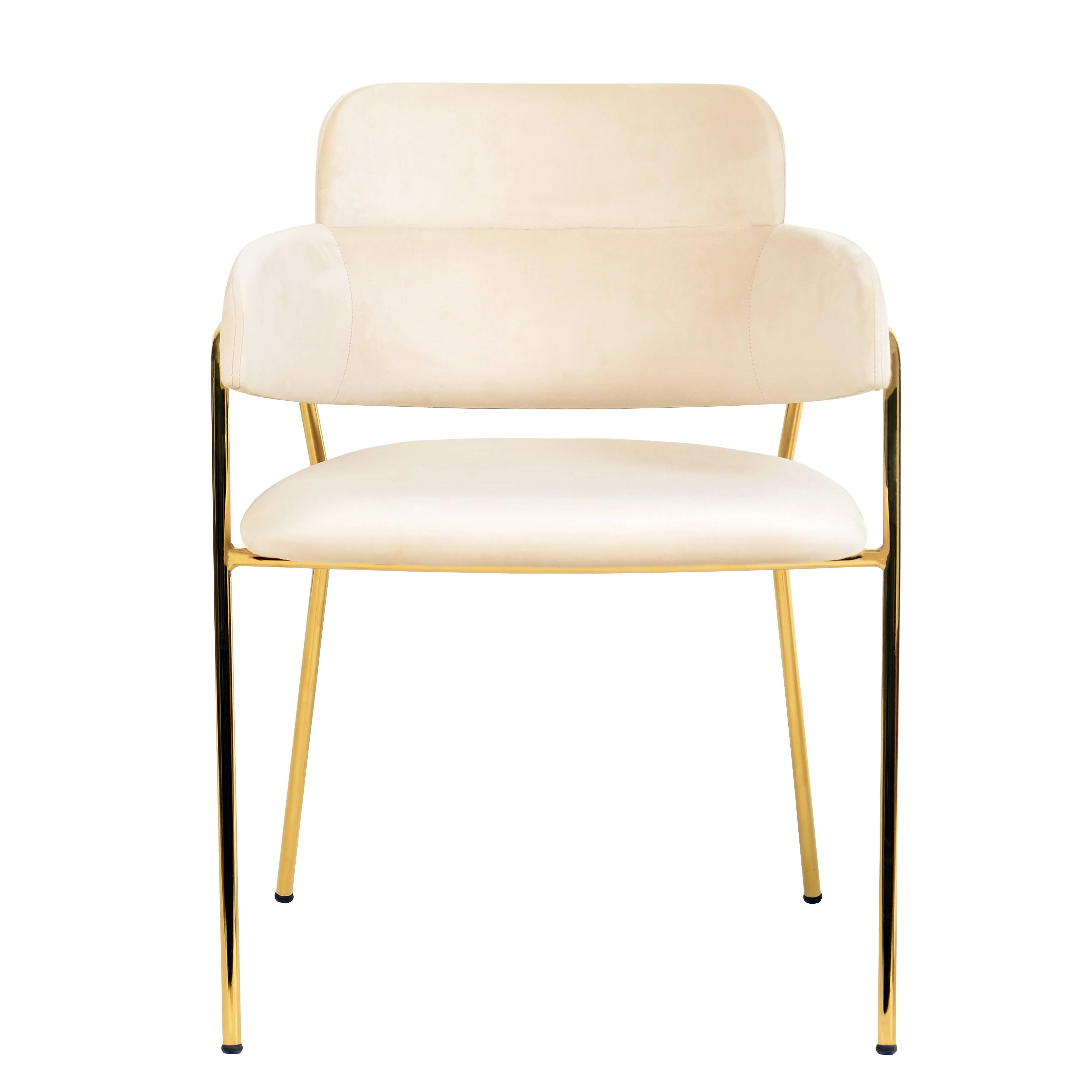 Axis Collection Modern Gold Dining Chair in Beige - Set of 4